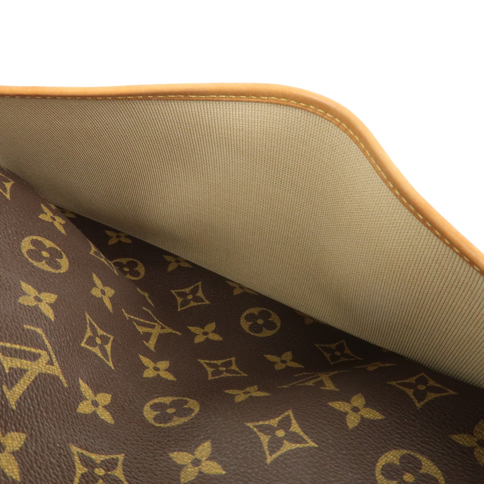 Louis Vuitton Monogram Deauville Hand Bag Brown M47270 Used