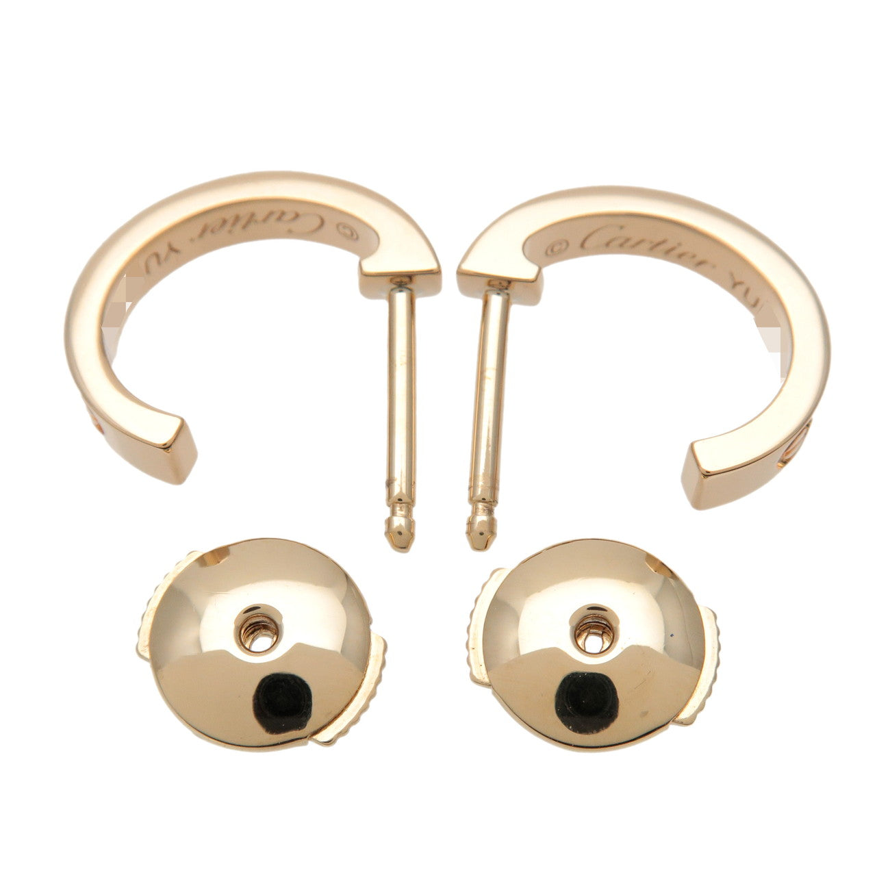 Cartier Mini LOVE Earrings K18 750YG Yellow Gold