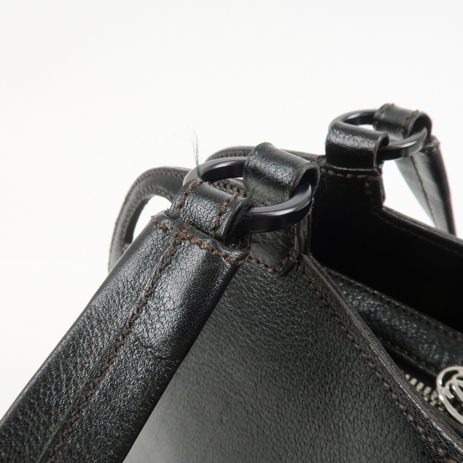 Cartier Marcello Leather Hand Bag Tote Bag Black