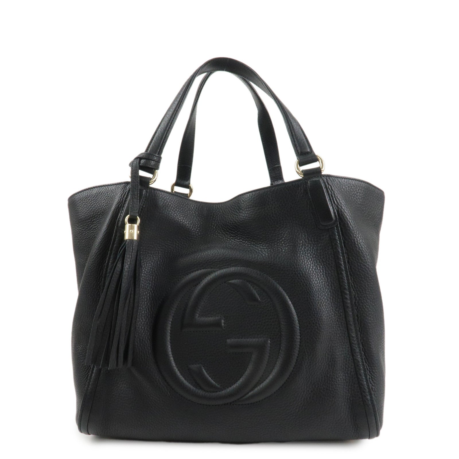 GUCCI SOHO Cellarius Leather Tote Bag Shoulder Bag Black 282309 Used