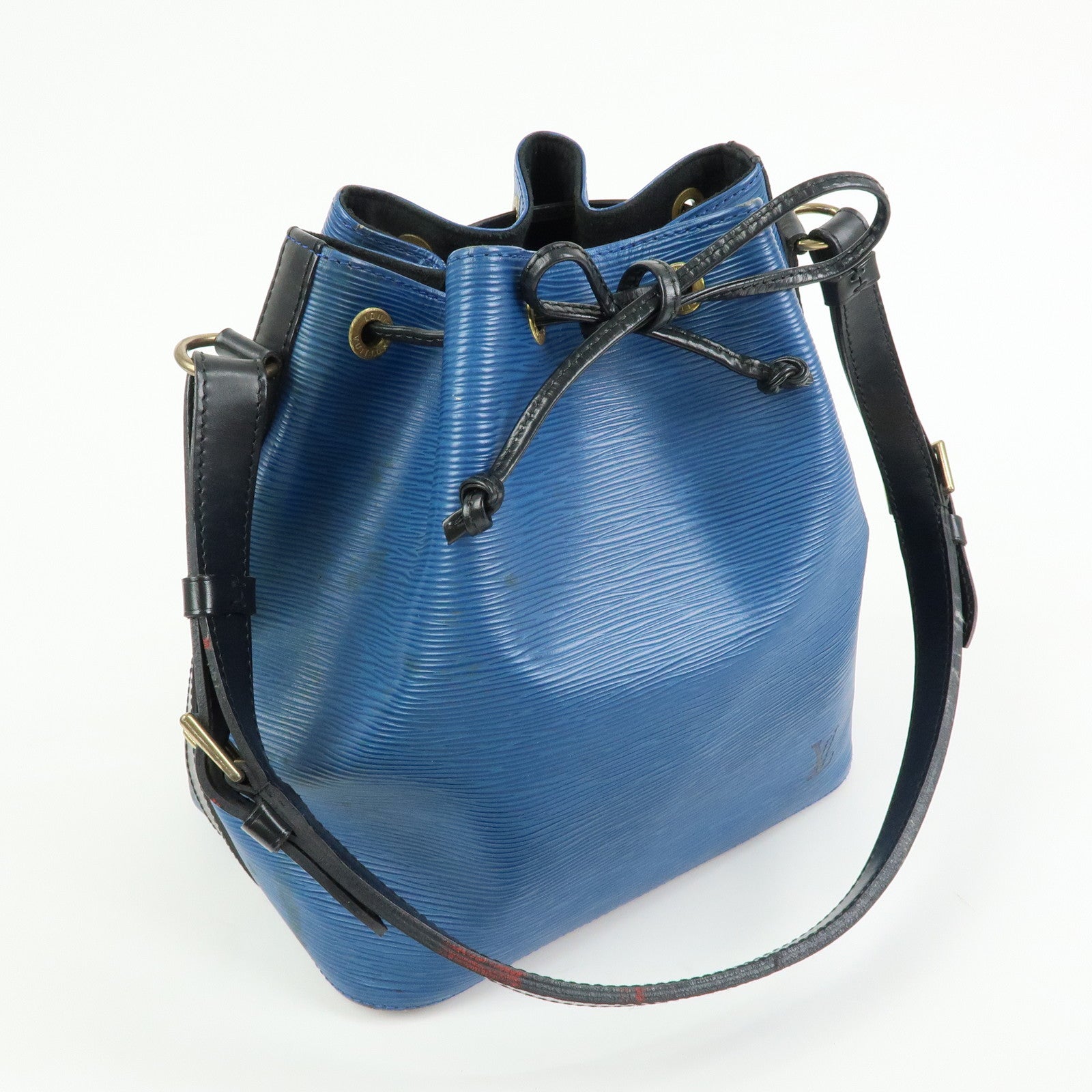 Louis Vuitton Epi Petit Noe Bicolor Shoulder Bag Blue Noir Ｍ44152
