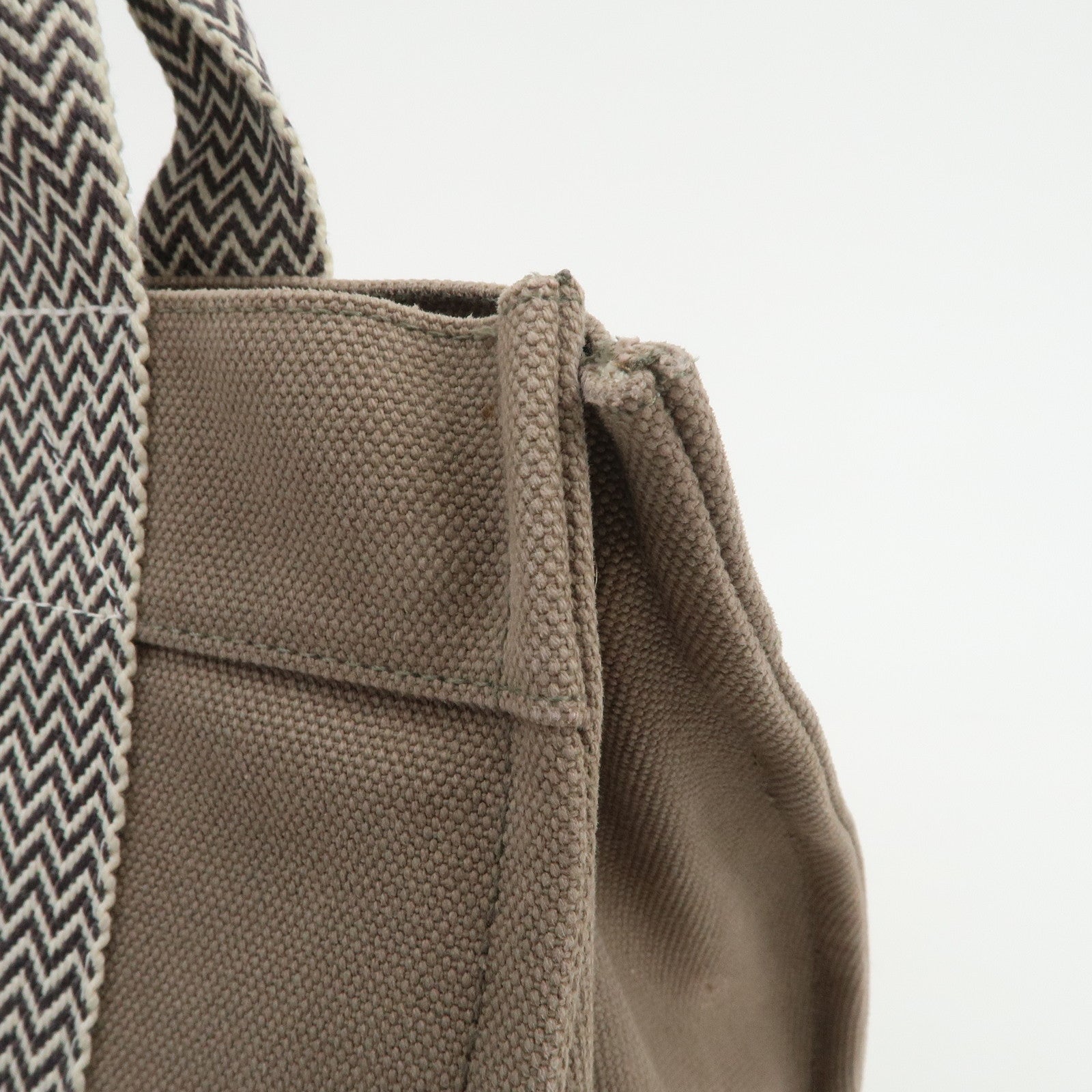 HERMES Cannes PM Canvas Tote Bag Hand Bag Beige