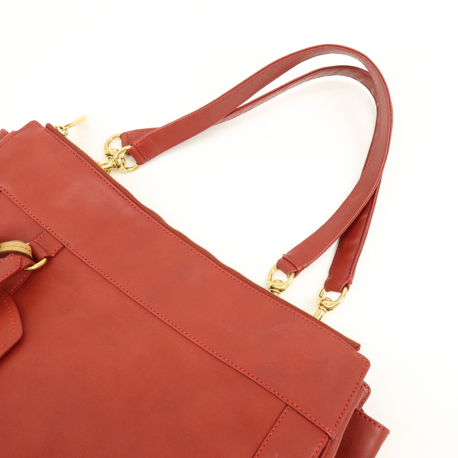 Chloe Eden Leather Shoulder Bag Hand Bag Tote Bag Red