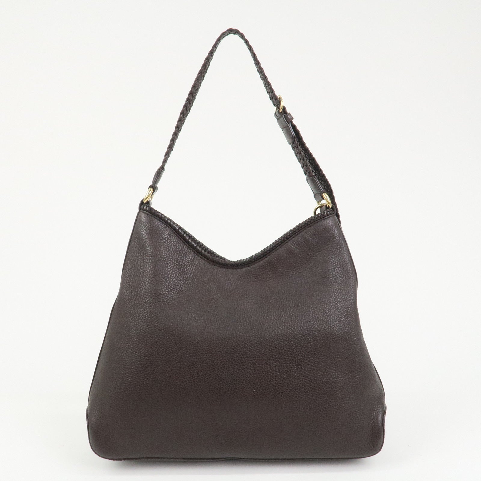 GUCCI Logo Leather Shoulder Bag Tote Bag Brown 336659