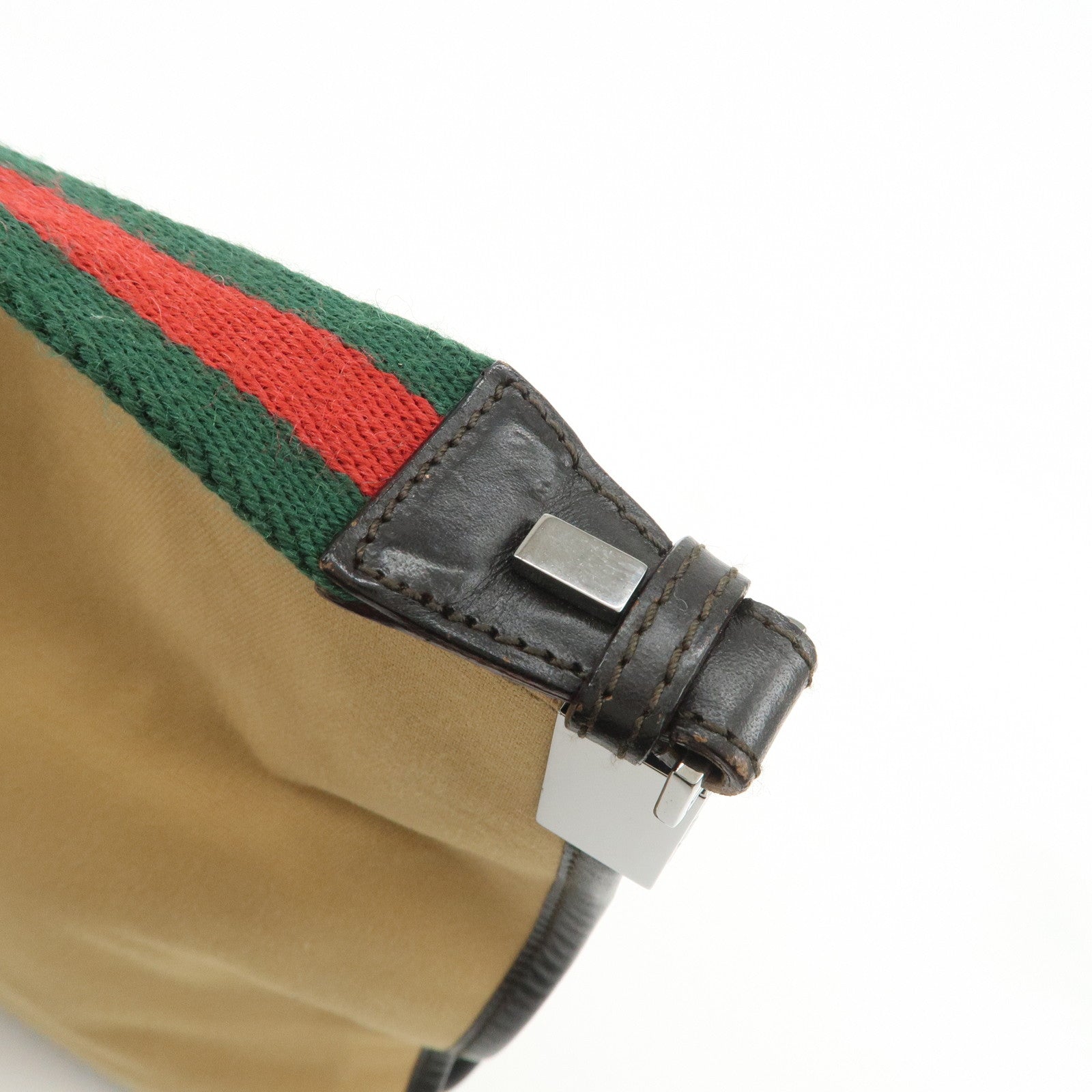 GUCCI Sherry Canvas Leather Shoulder Crossbody Bag Beige 001.4321