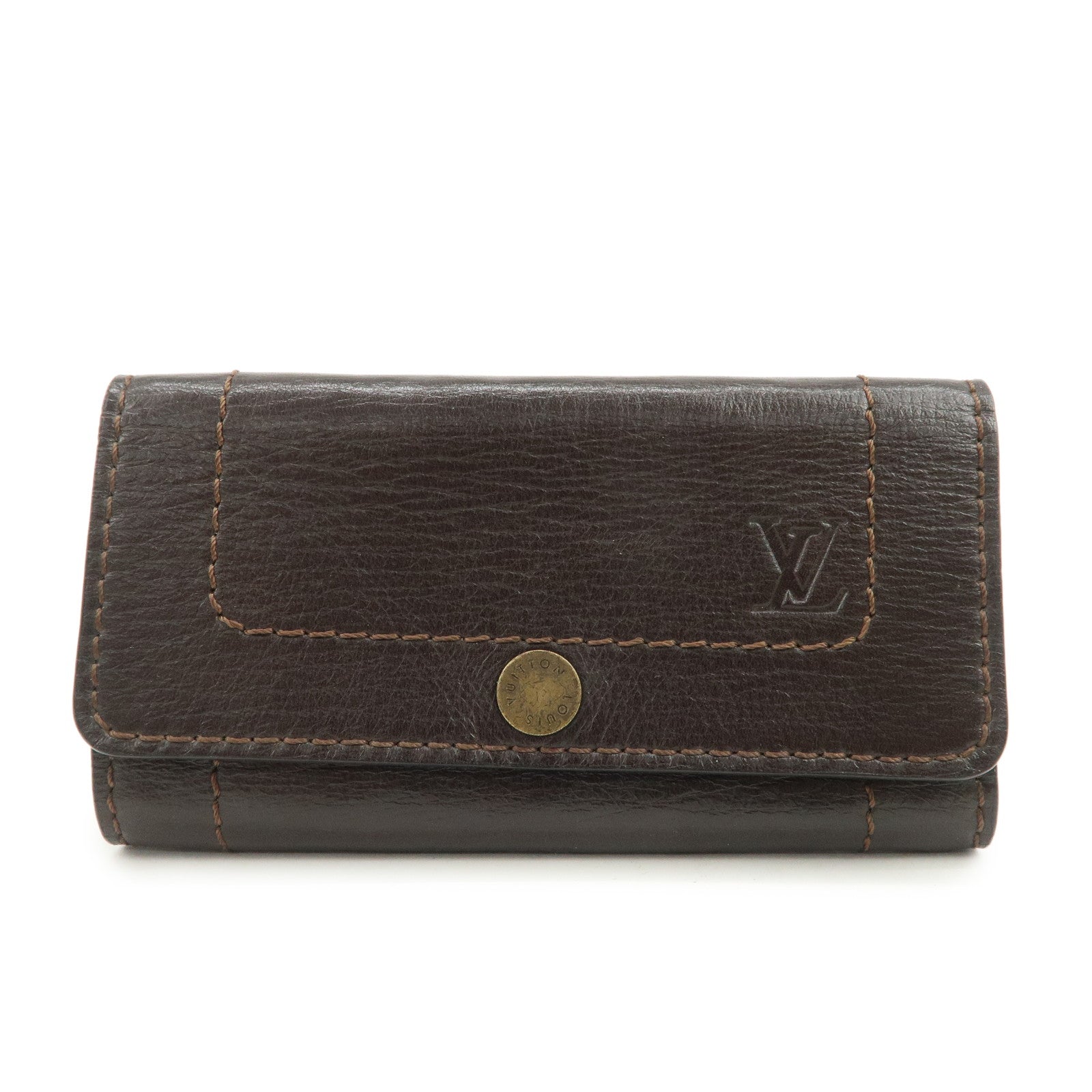 Louis Vuitton Utah Leather Multicles 6 Key Case Cafe M95539