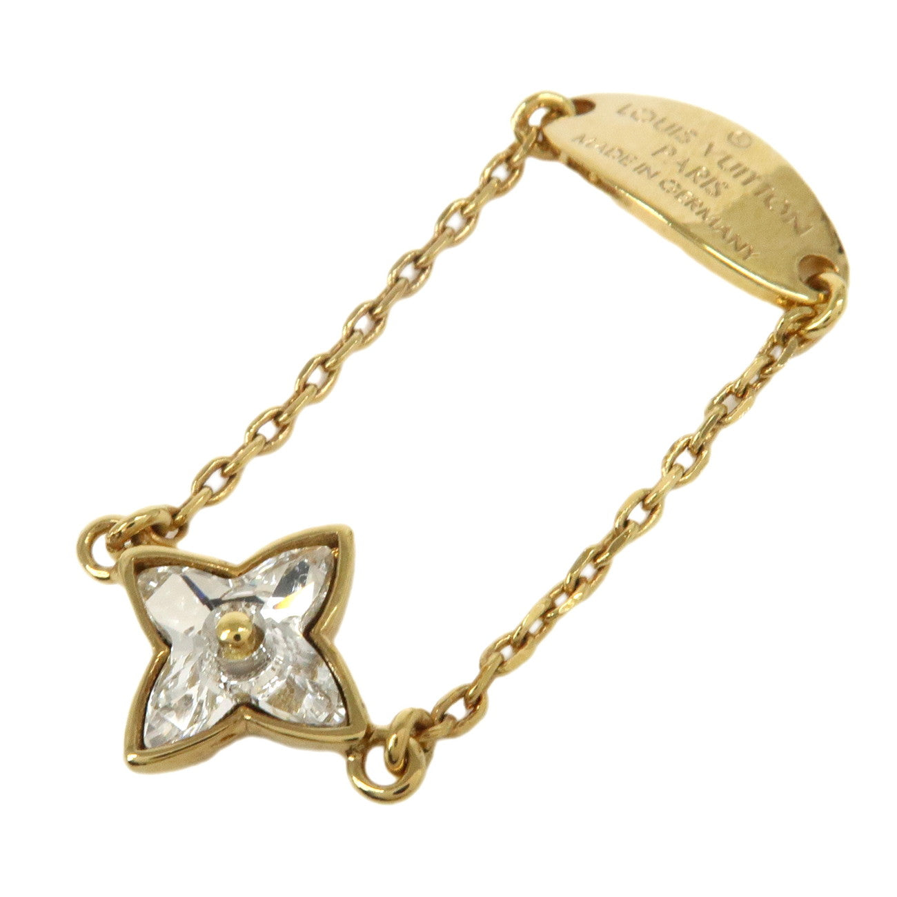 Louis Vuitton Set of 3 Bague Blooming Strass Ring L Gold M68379