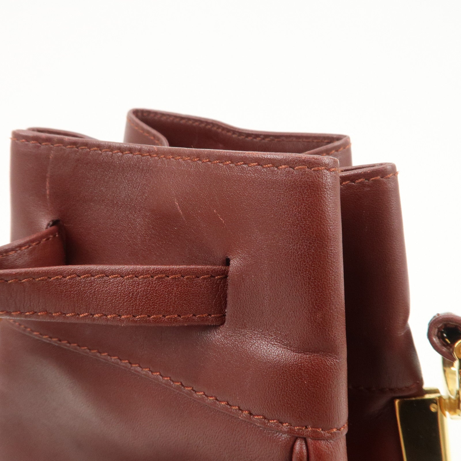 Cartier Must de Cartier Calf Leather Shoulder Bag Burgundy