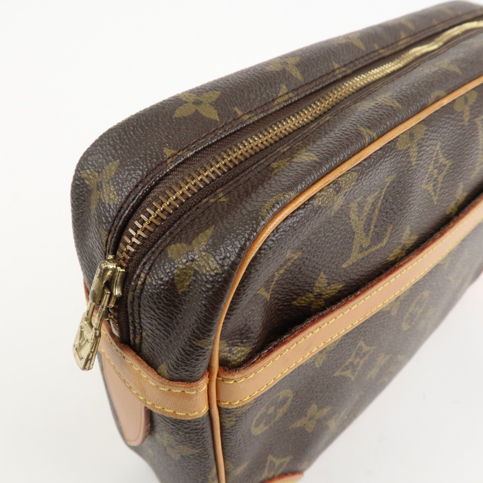 Louis Vuitton Monogram Compiegne 28 Pouch Clutch Bag Brown M51845 Used