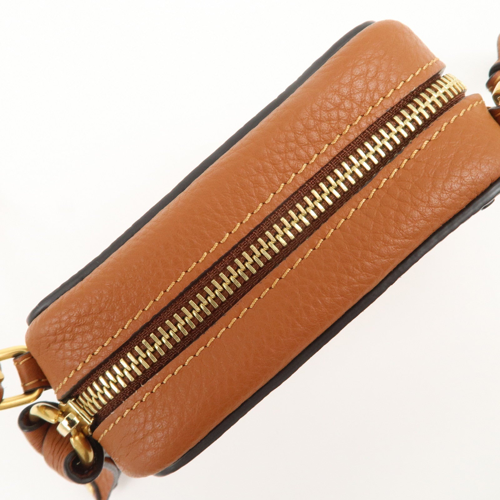 Chloe Marcie Logo Leather Shoulder bag Crossbody Bag Brown