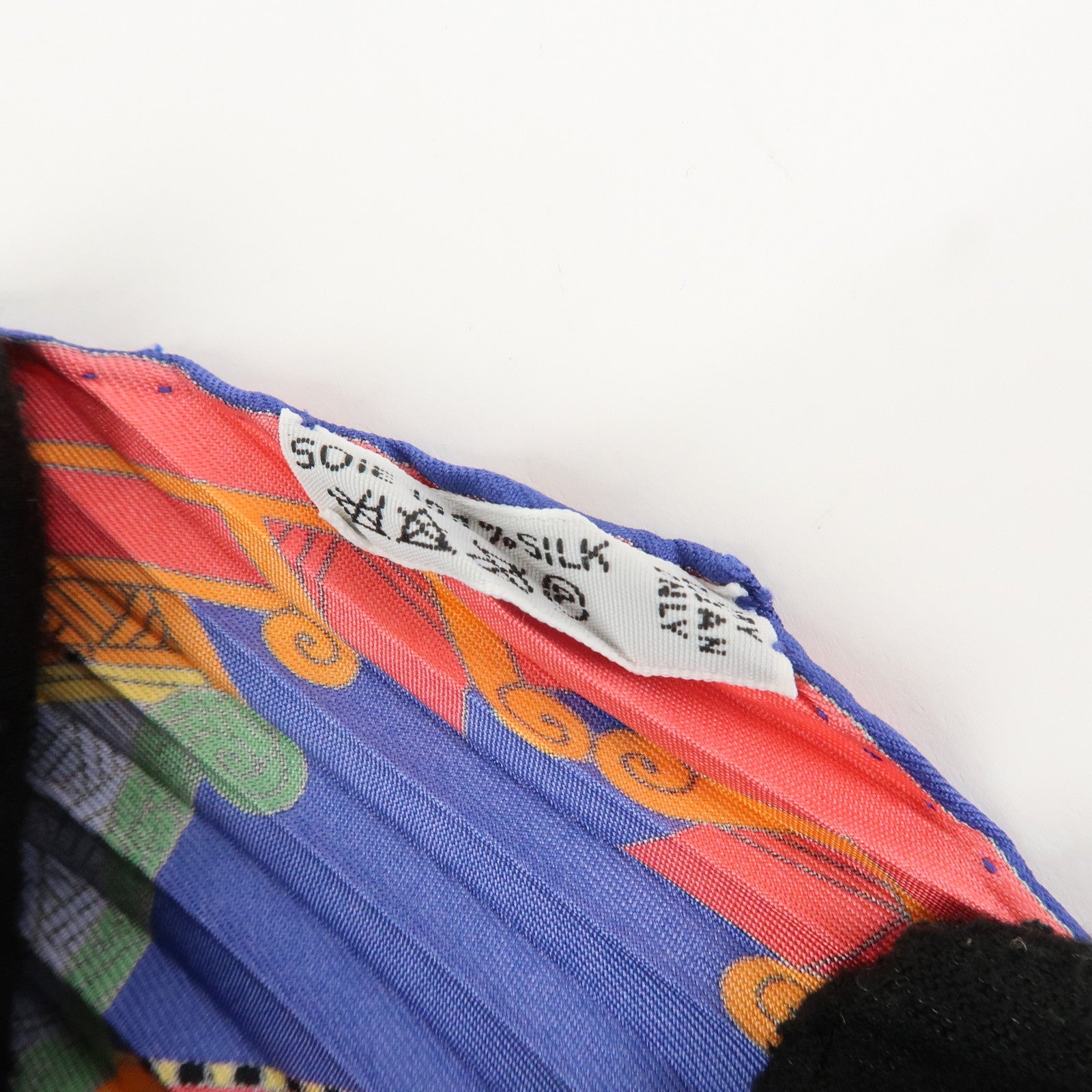 HERMES Pleats Carre Silk 100% Scarf Feria De Sevilla Black Yellow Used