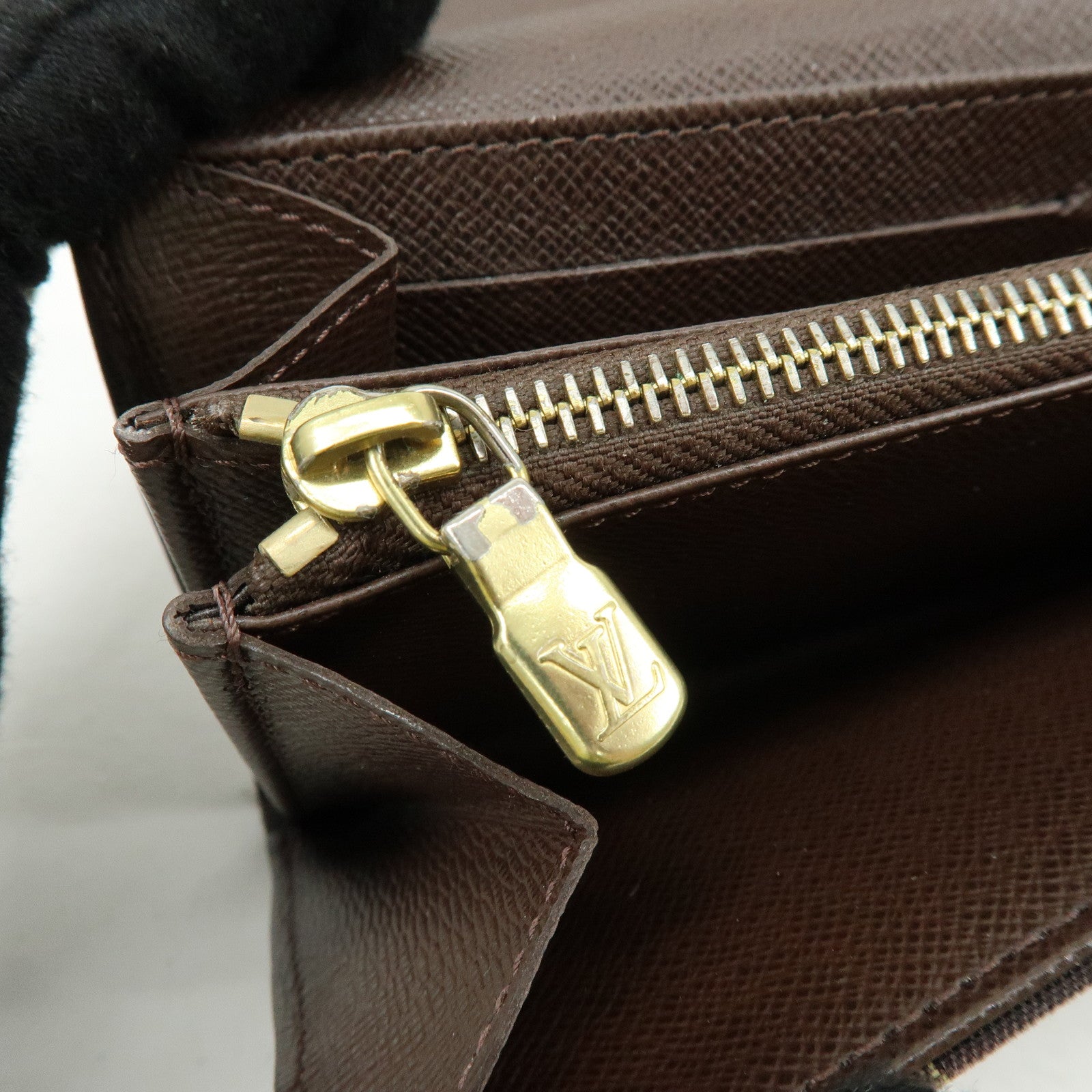 Louis Vuitton Monogram Mini Lin Canvas Long Wallet Brown M95234