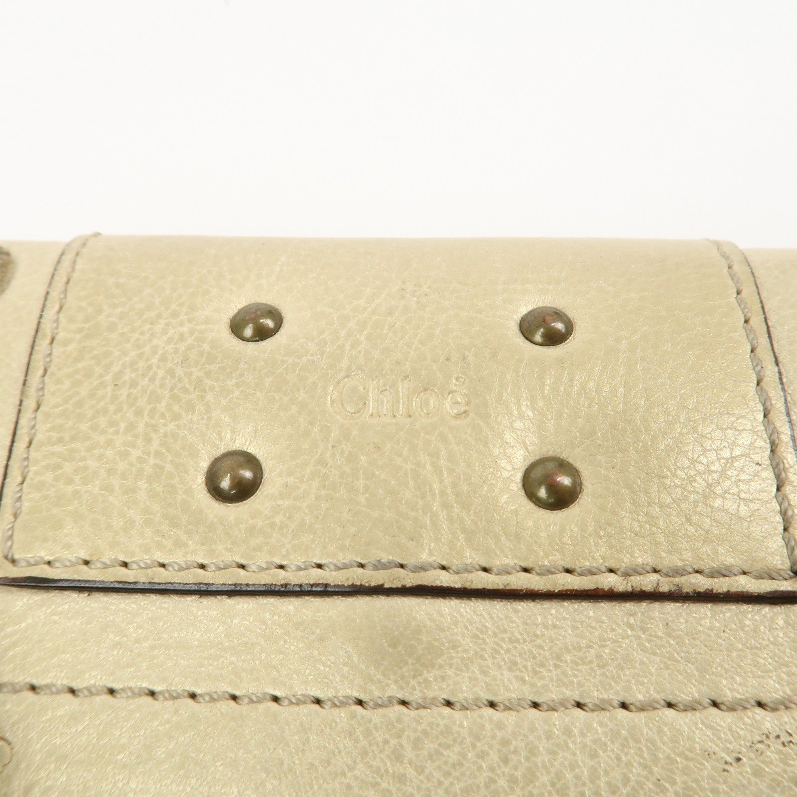 Chloe Padington Set of 2 Leather Long Wallet Key Case Gold Black