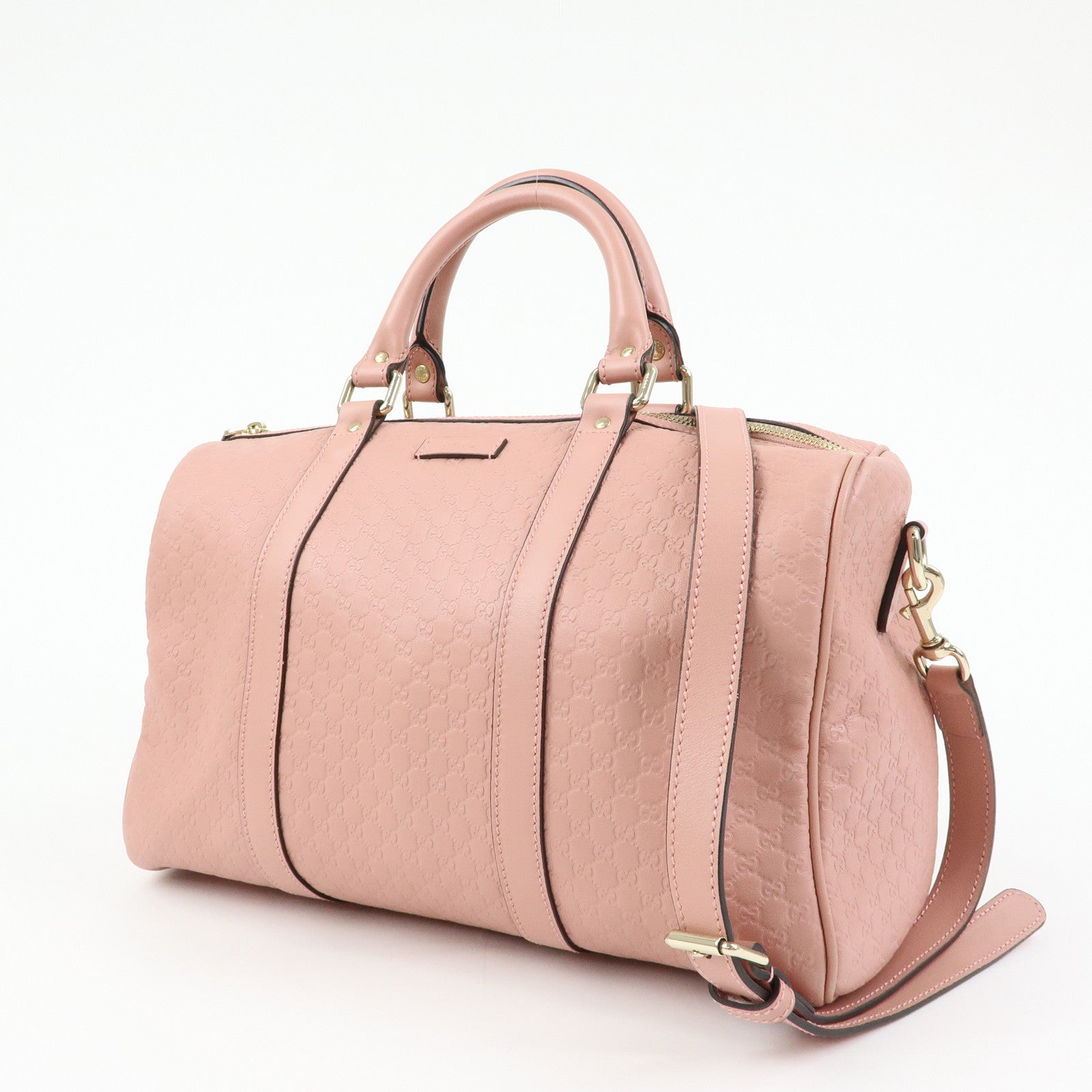 GUCCI Micro Guccissima 2Way Boston Hand Shoulder Bag Pink 449646