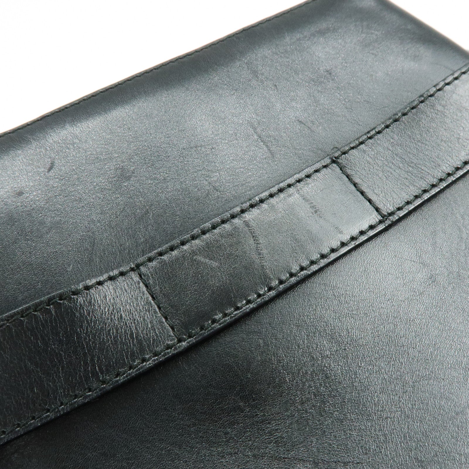 Ferragamo Gancini Leather Shoulder Bag Hand Bag Black