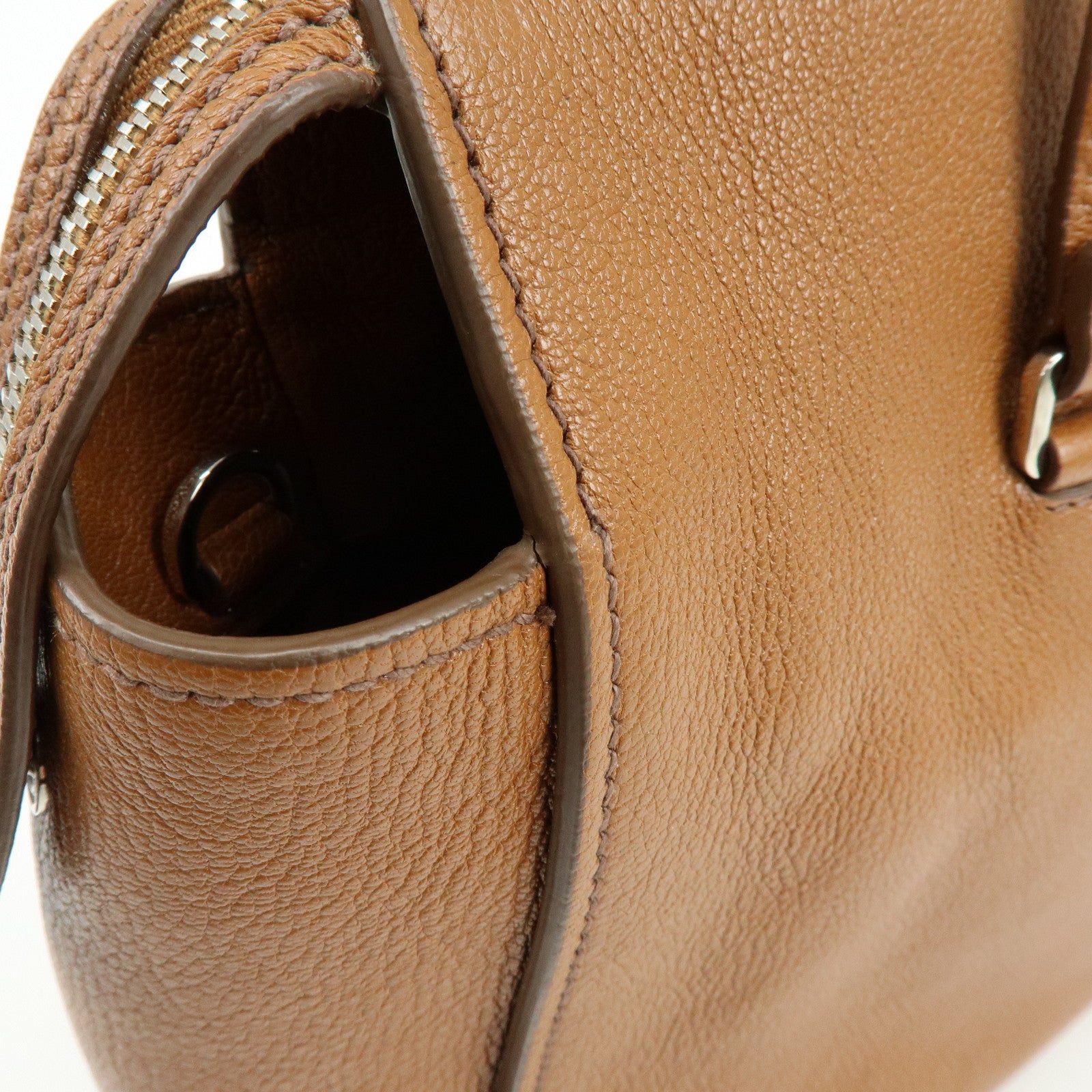 MIU MIU Madras Leather 2Way Bag Hand Bag Shoulder Bag Brown 5BB004