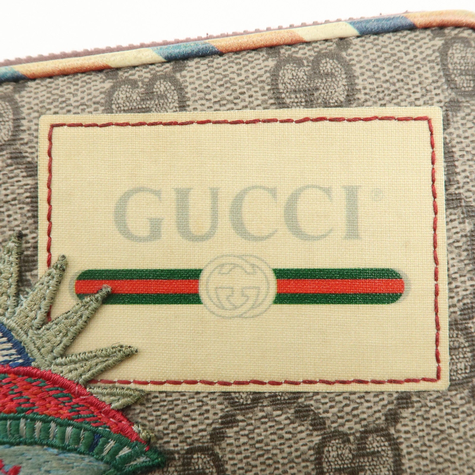 GUCCI GG Supreme Courier Round Zippy Long Wallet Beige 473909