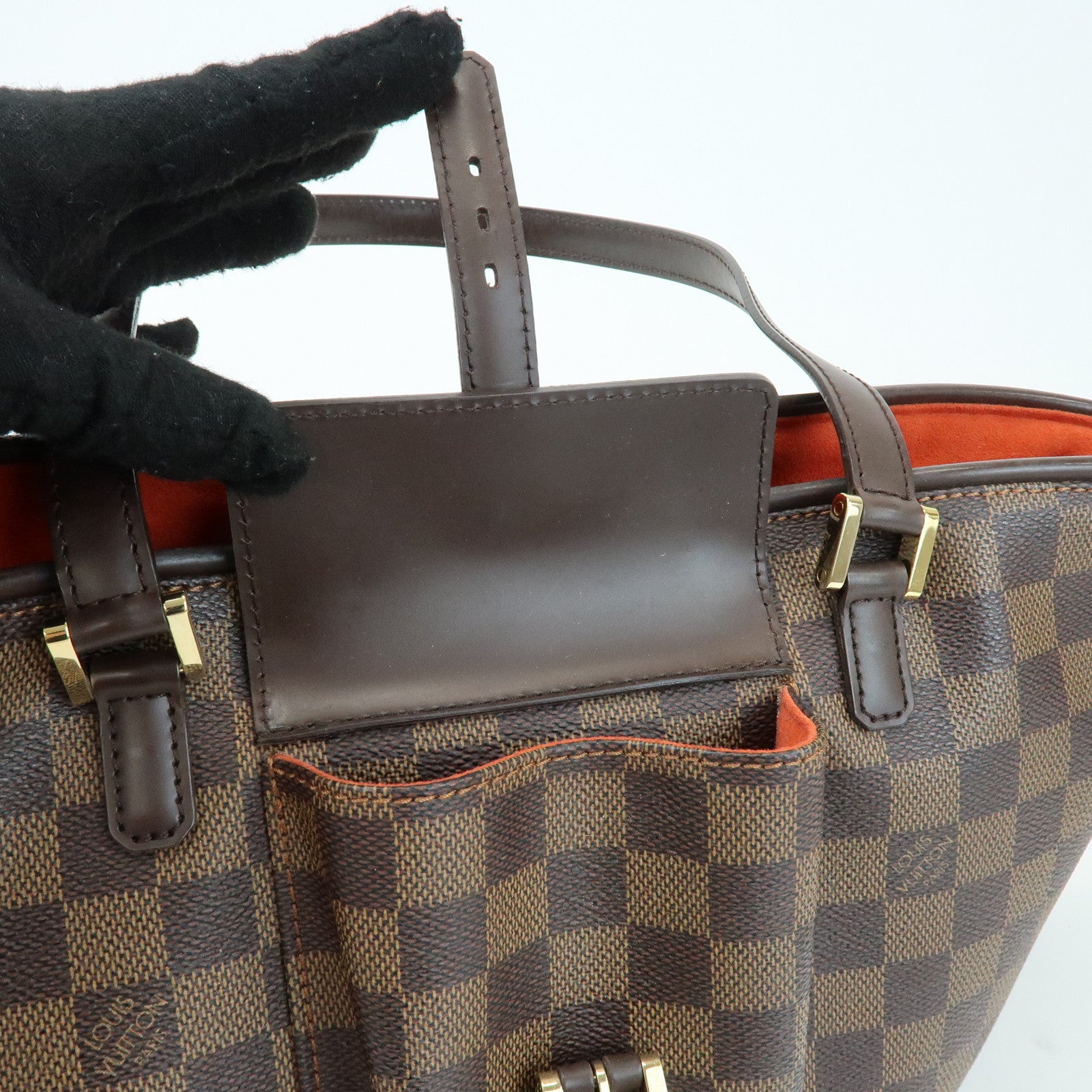 Louis Vuitton Damier Manosque PM Canvas Tote Bag Ebene N51121