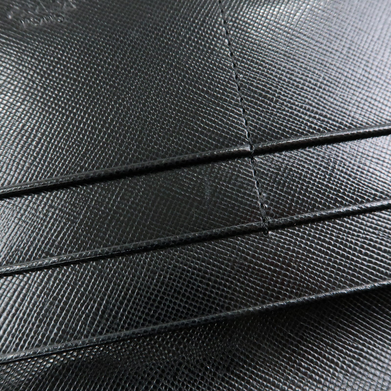 PRADA Triangle Logo Nylon Leather Long Wallet Black M608