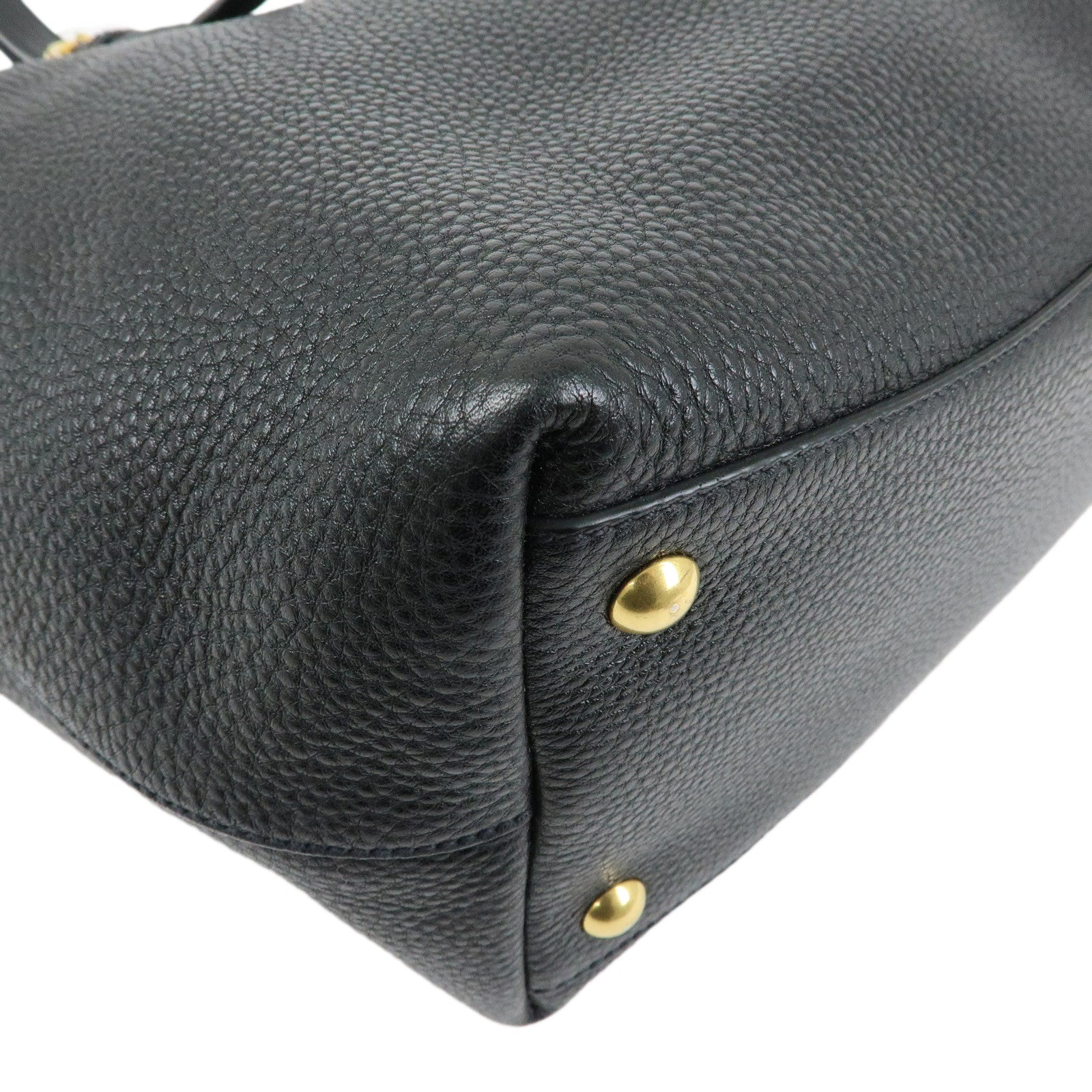 MIU MIU Madras Leather 2Way Bag Hand Bag Shoulder Bag Black