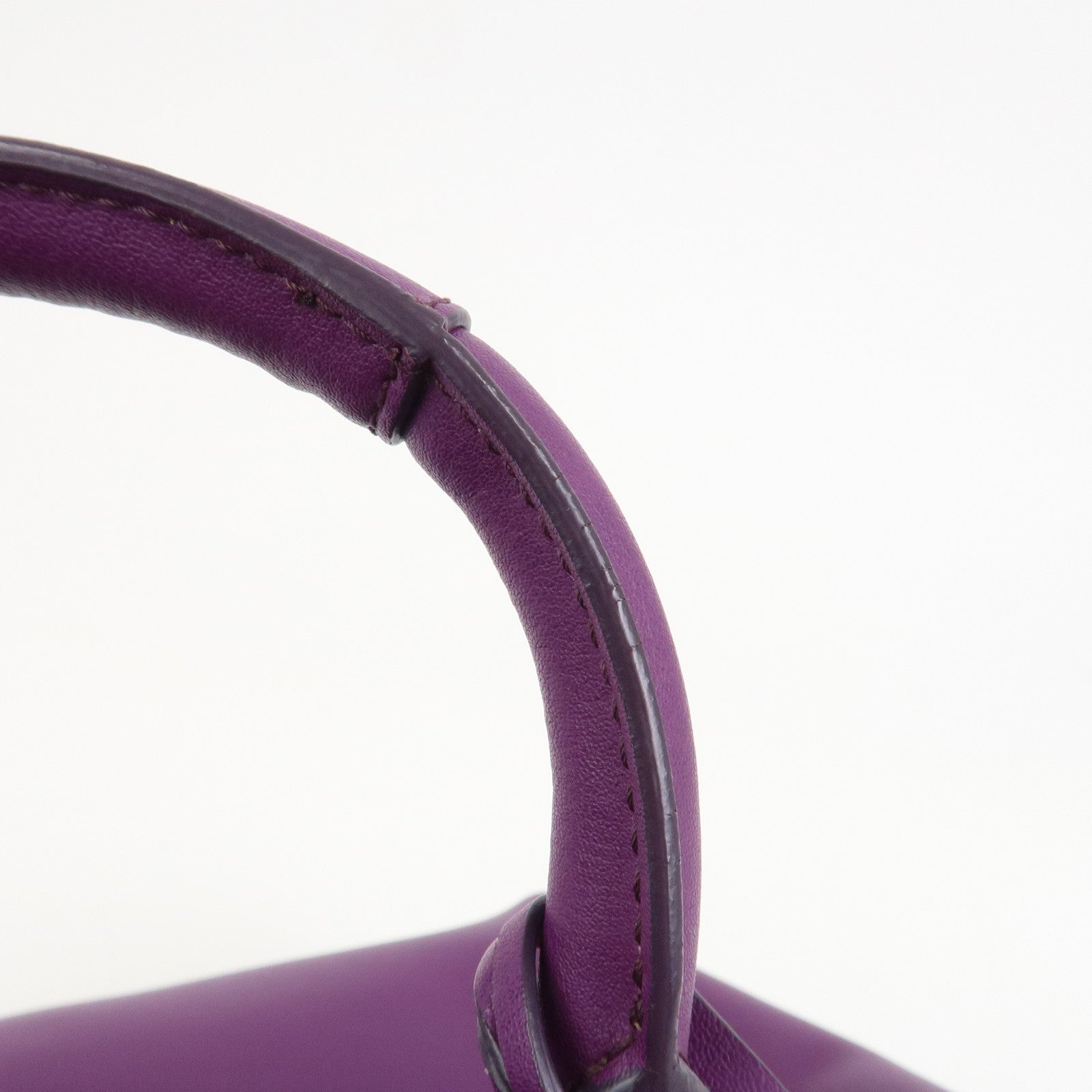 Ferragamo Leather 2Way Bag Hand Bag Shoulder Bag Tote Bag Purple