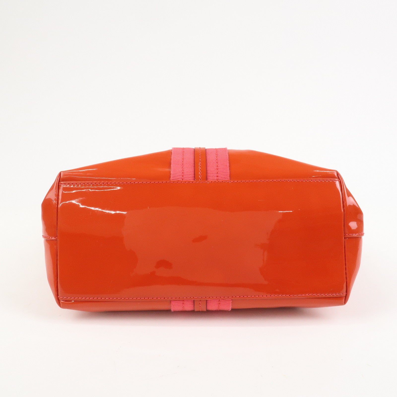 Ferragamo Vara Patent Leather Shoulder Bag Orange