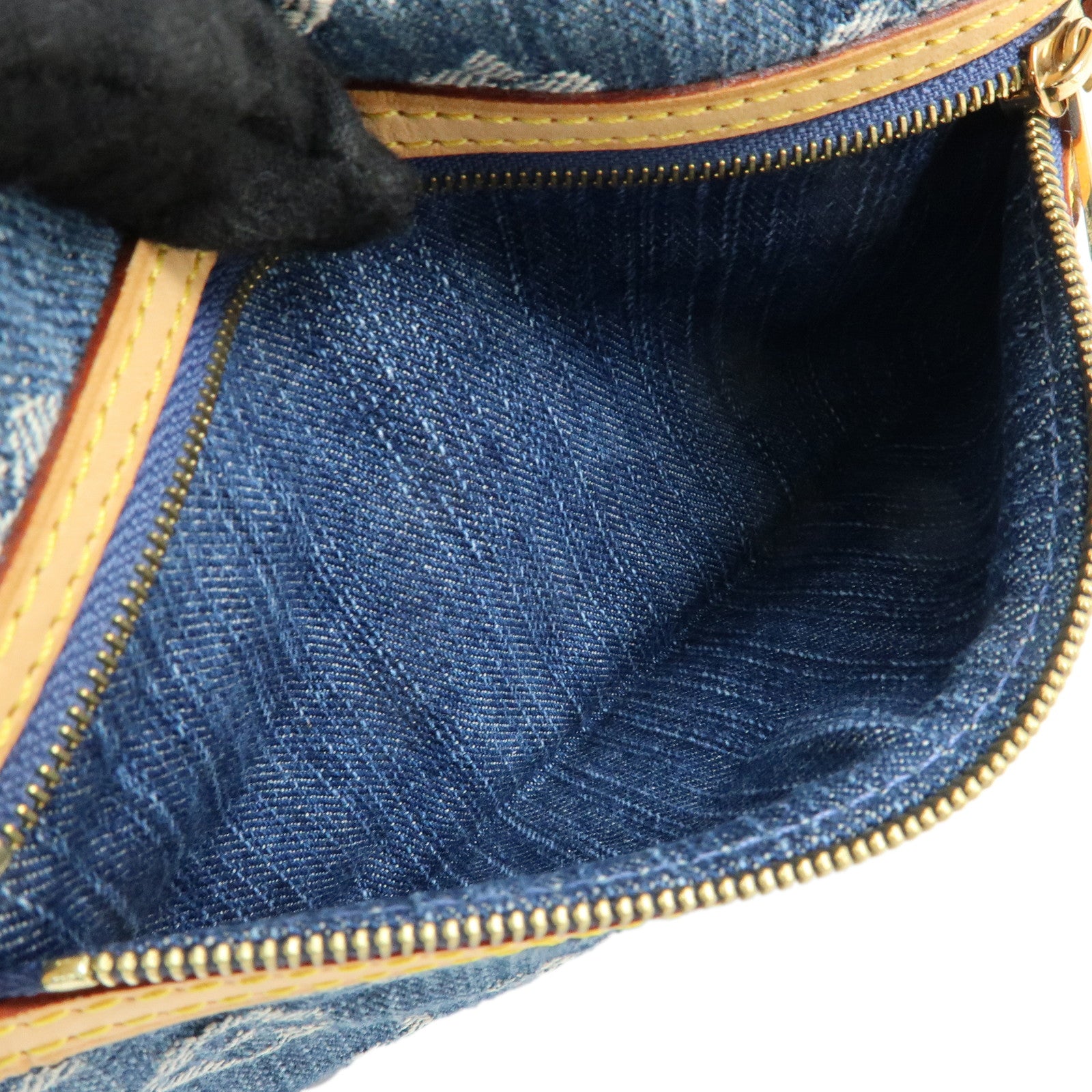 Louis Vuitton Monogram Denim Pochette Plat Pouch Clutch Bag M95007