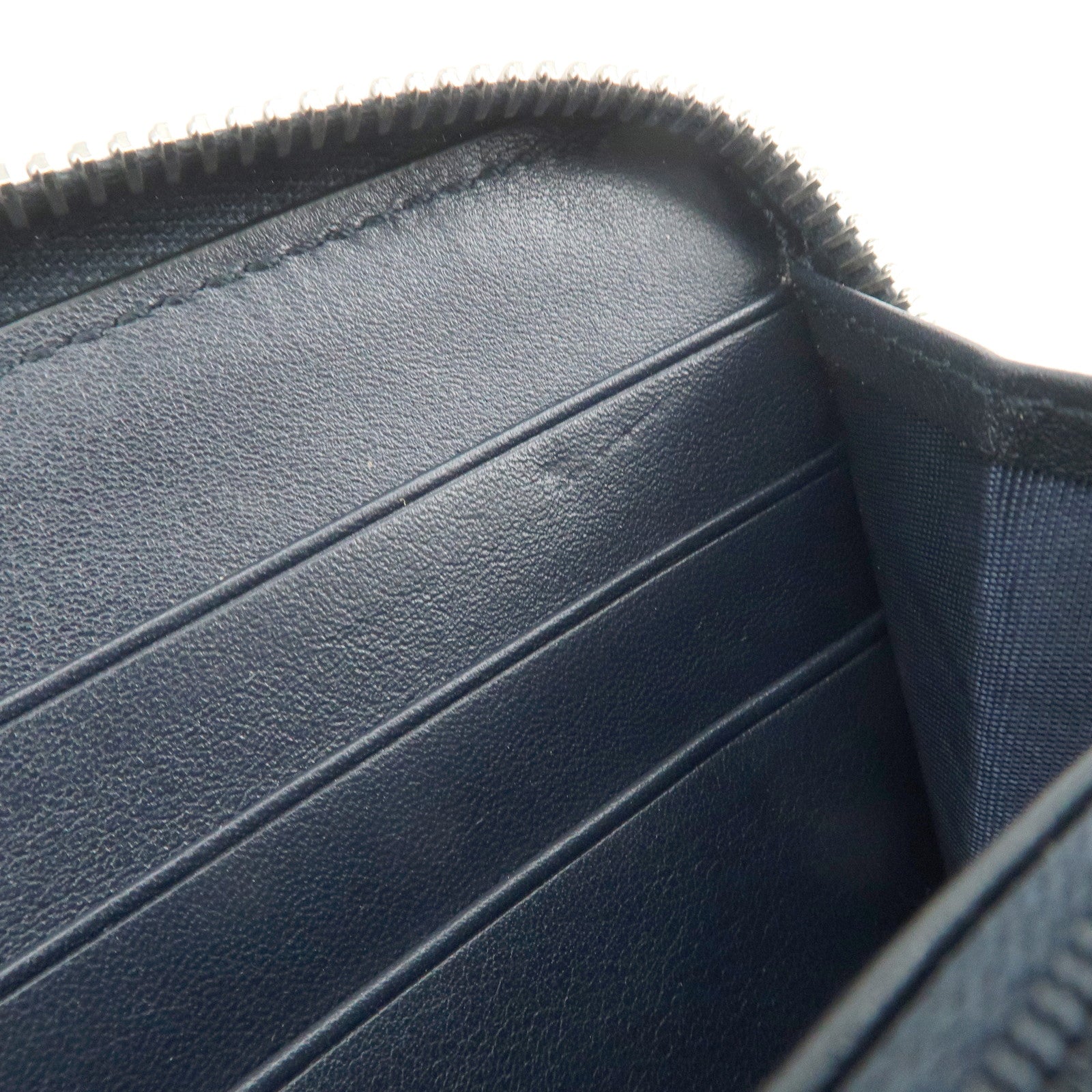 GUCCI Micro Guccissima Leather Zippy Long Wallet Navy 544473