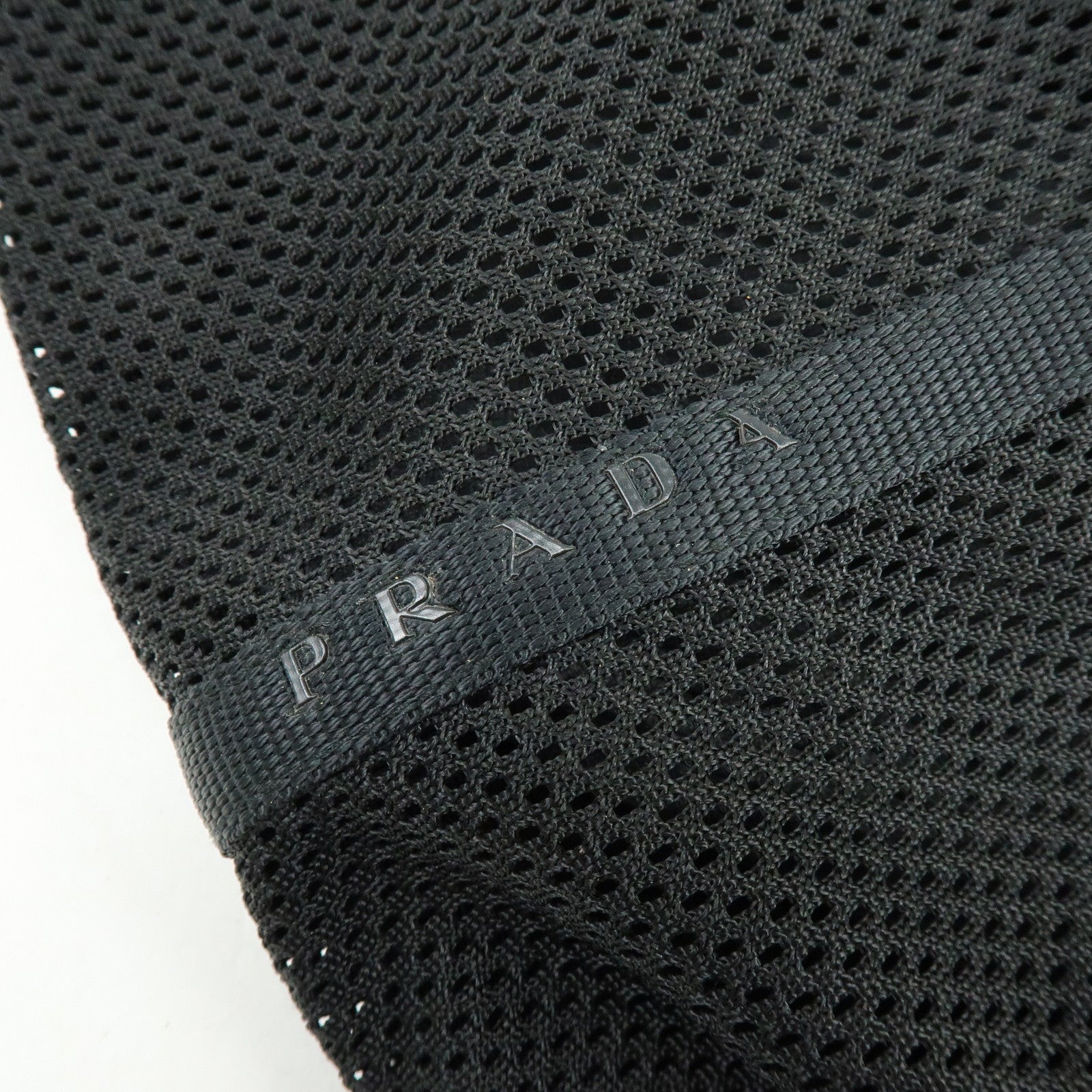 PRADA Mesh Leather Tote Bag Shoulder Bag Black