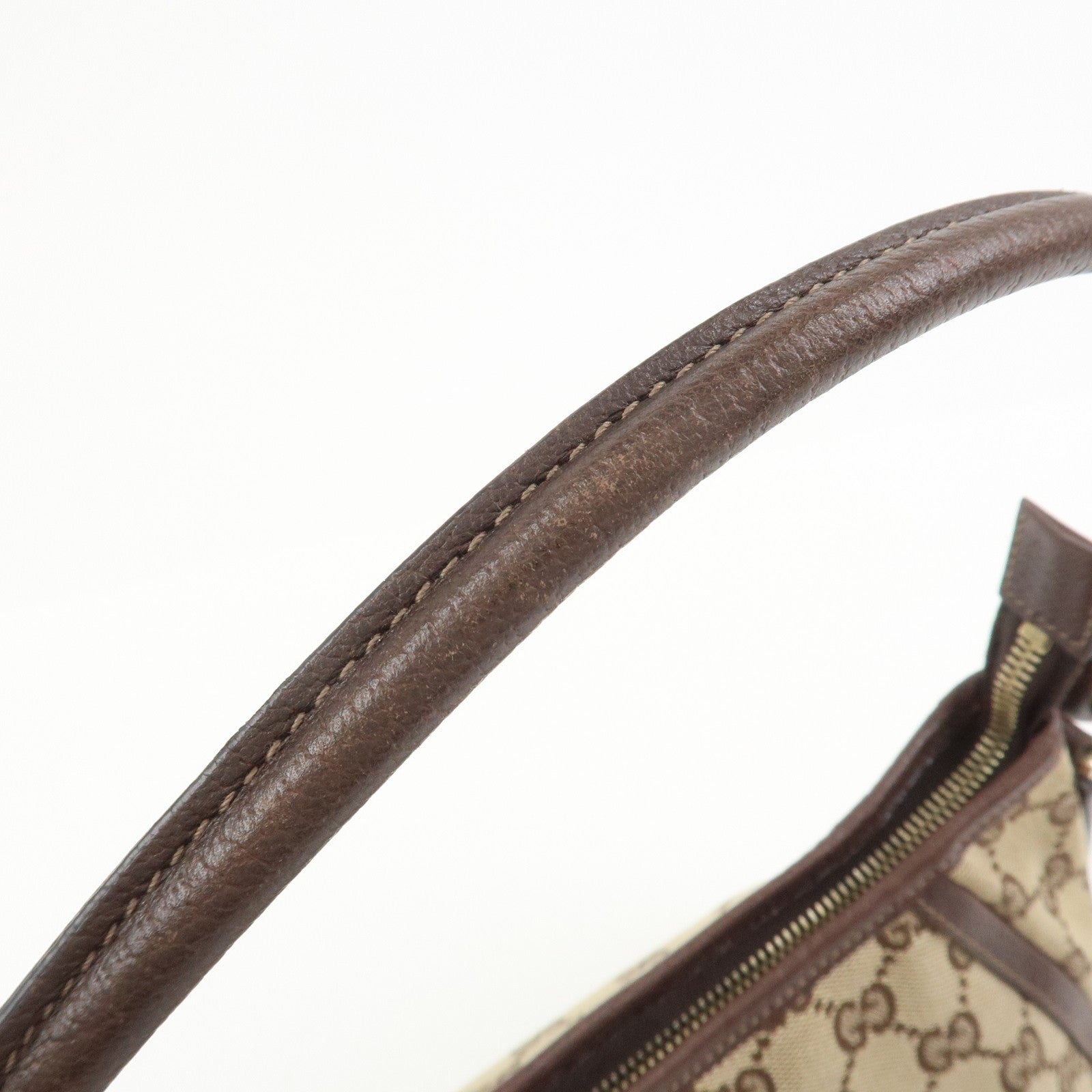 GUCCI Abbey GG Canvas Leather Shoulder Bag Hand Bag Beige 130939