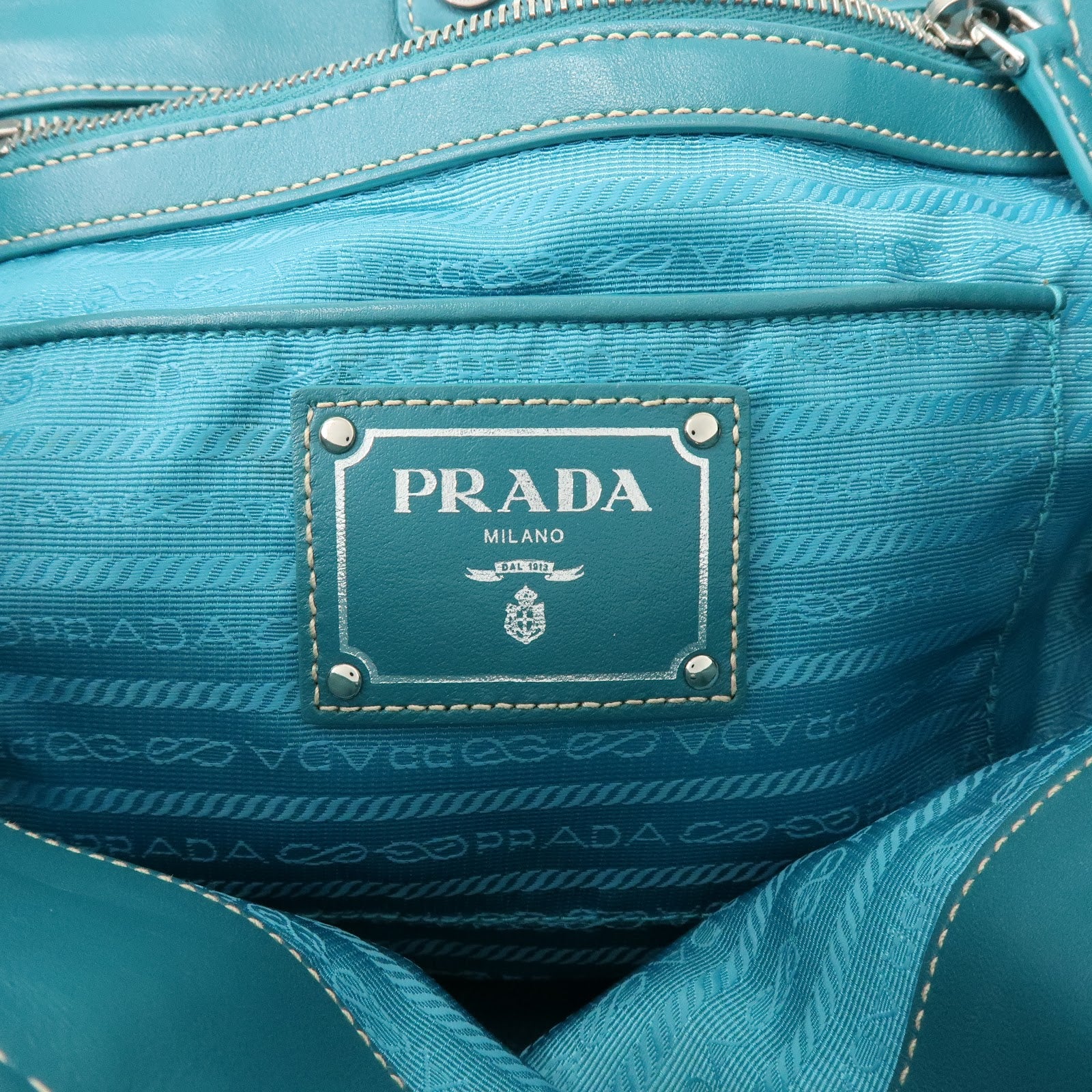 Prada Nylon Leather 2Way Bag Hand Bag Shoulder Bag Blue
