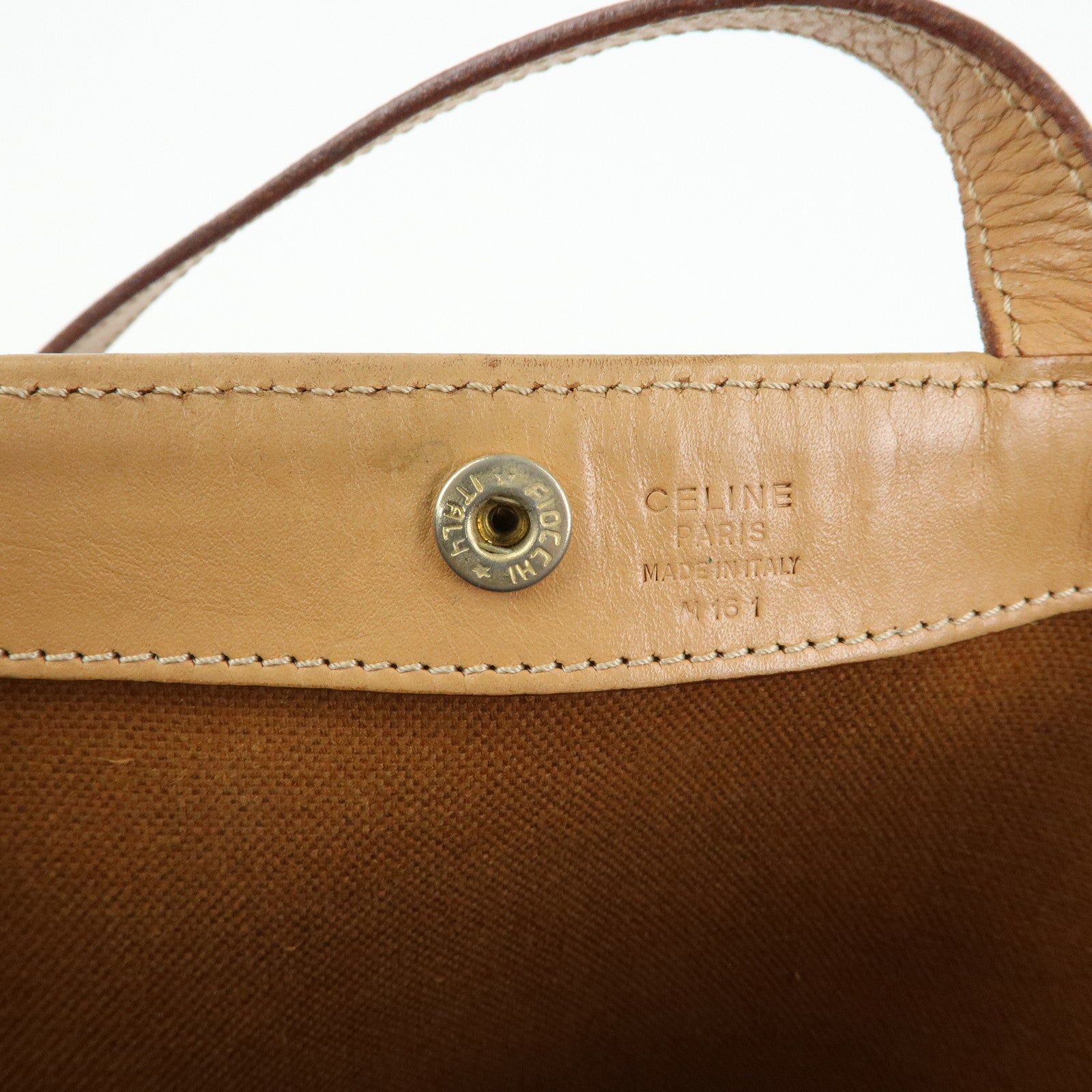 CELINE Macadam PVC Leather Tote Bag Shoulder Bag Brown