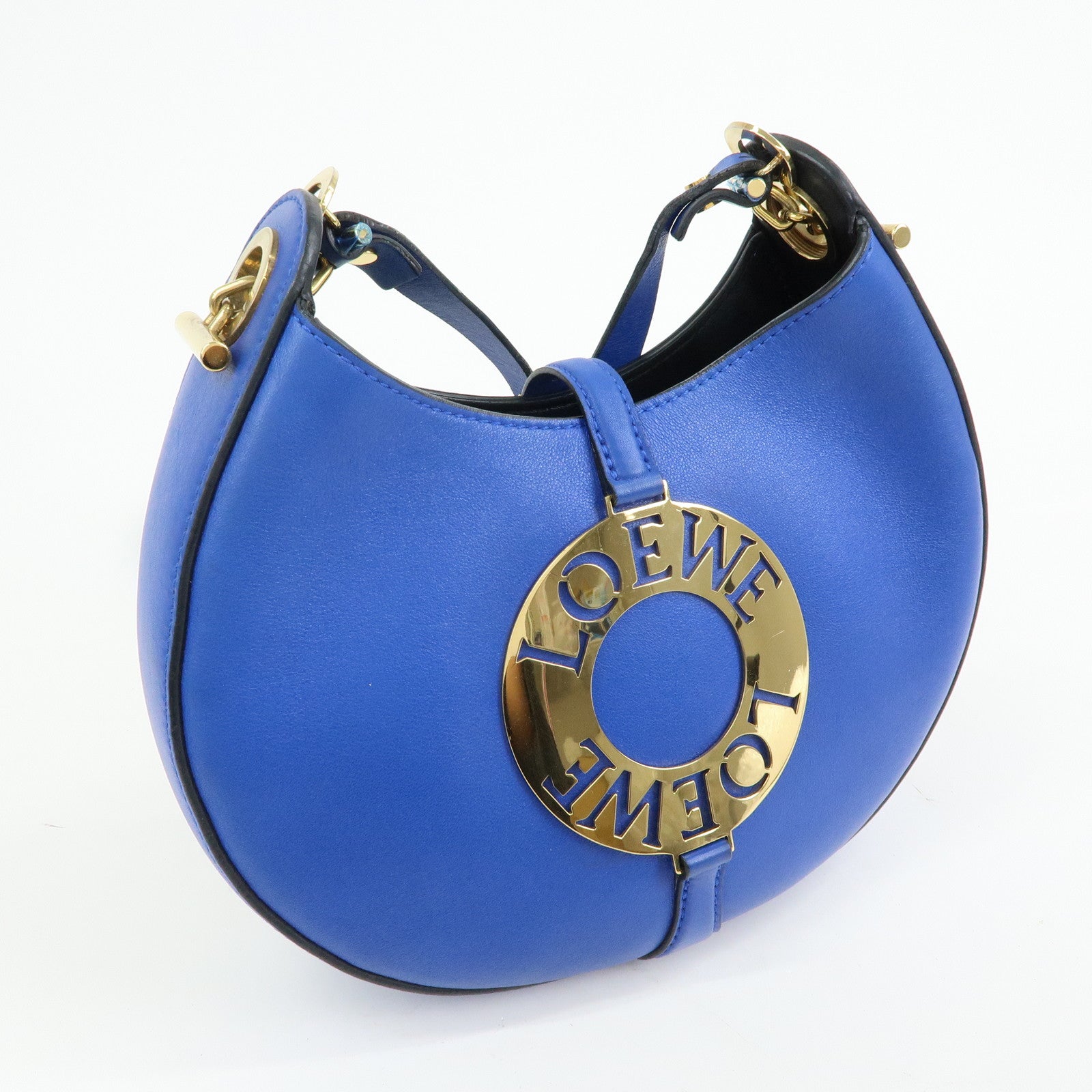 LOEWE Joyce Calf Leather Shoulder Bag Crossbody Bag Blue