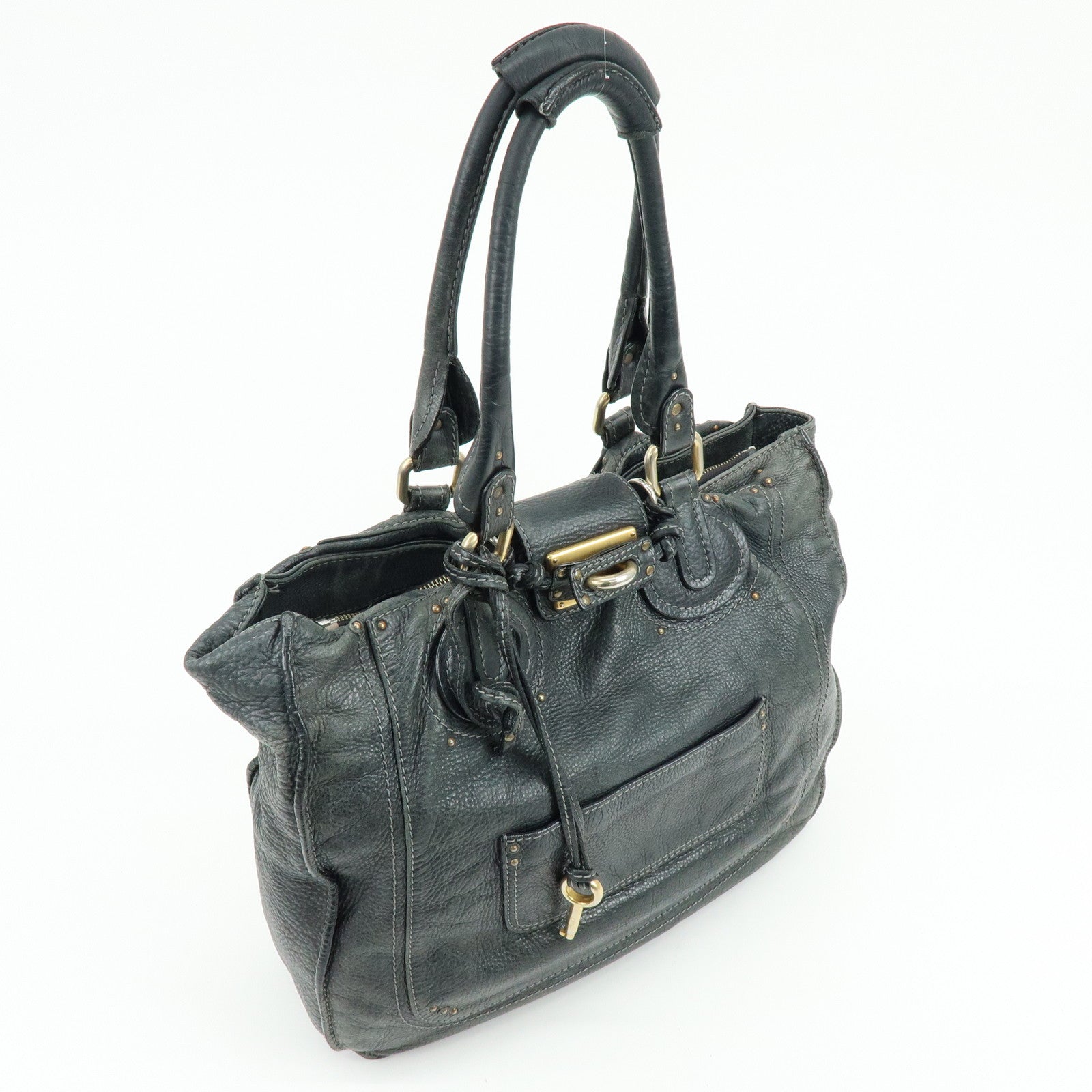 Chloe Paddington Leather Tote Bag Shoulder Bag Black