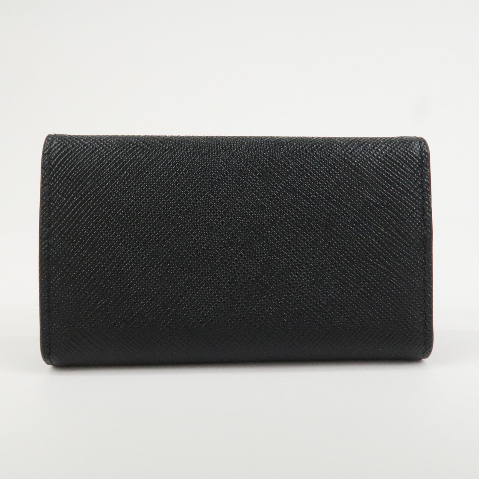 PRADA Logo Saffiano Leather 6 Rings Key Case Black 2PG222