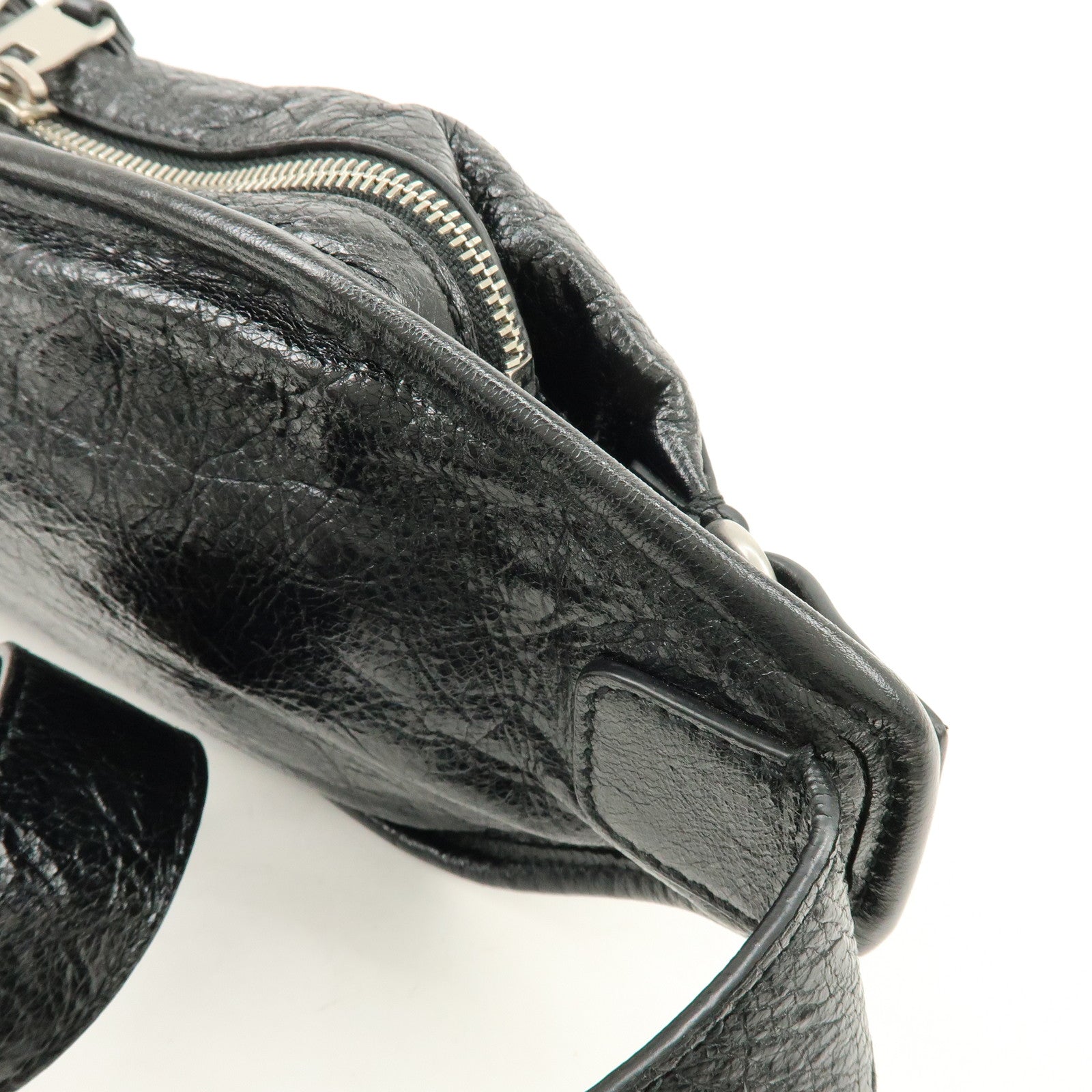 BALENCIAGA Neo Lift Leather Waist Bag Body Bag Style Black 542013