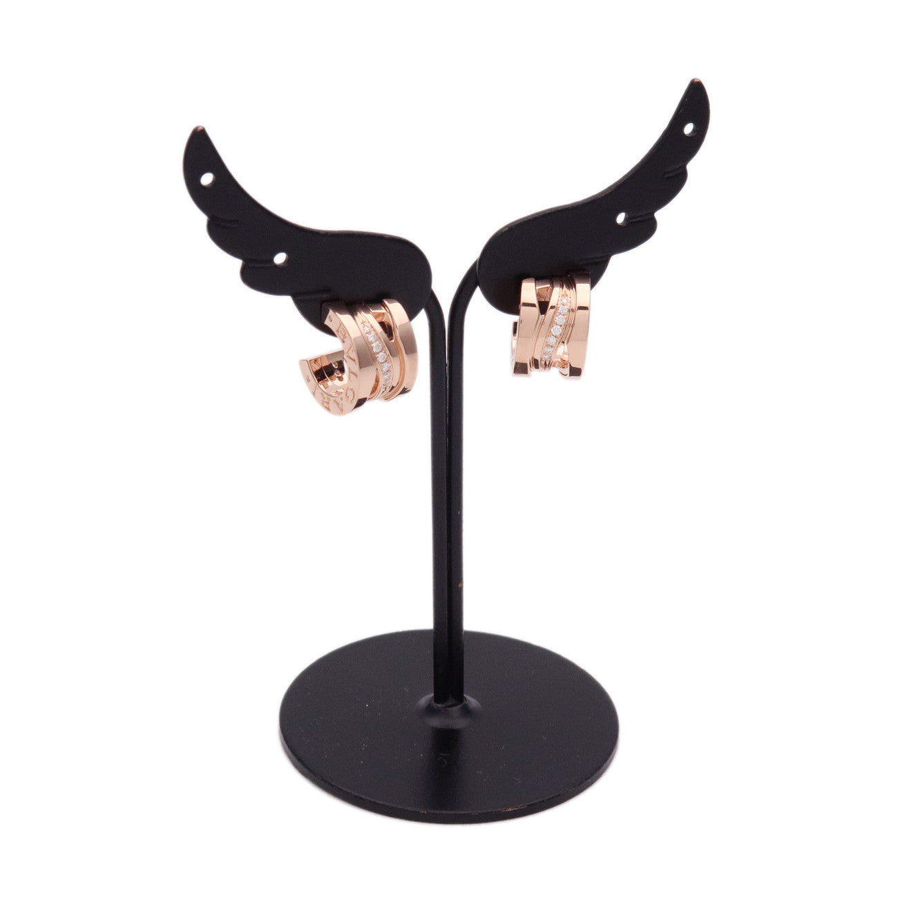 BVLGARI B-zero1 Hoop Earrings Diamond K18PG 750 Rose Gold