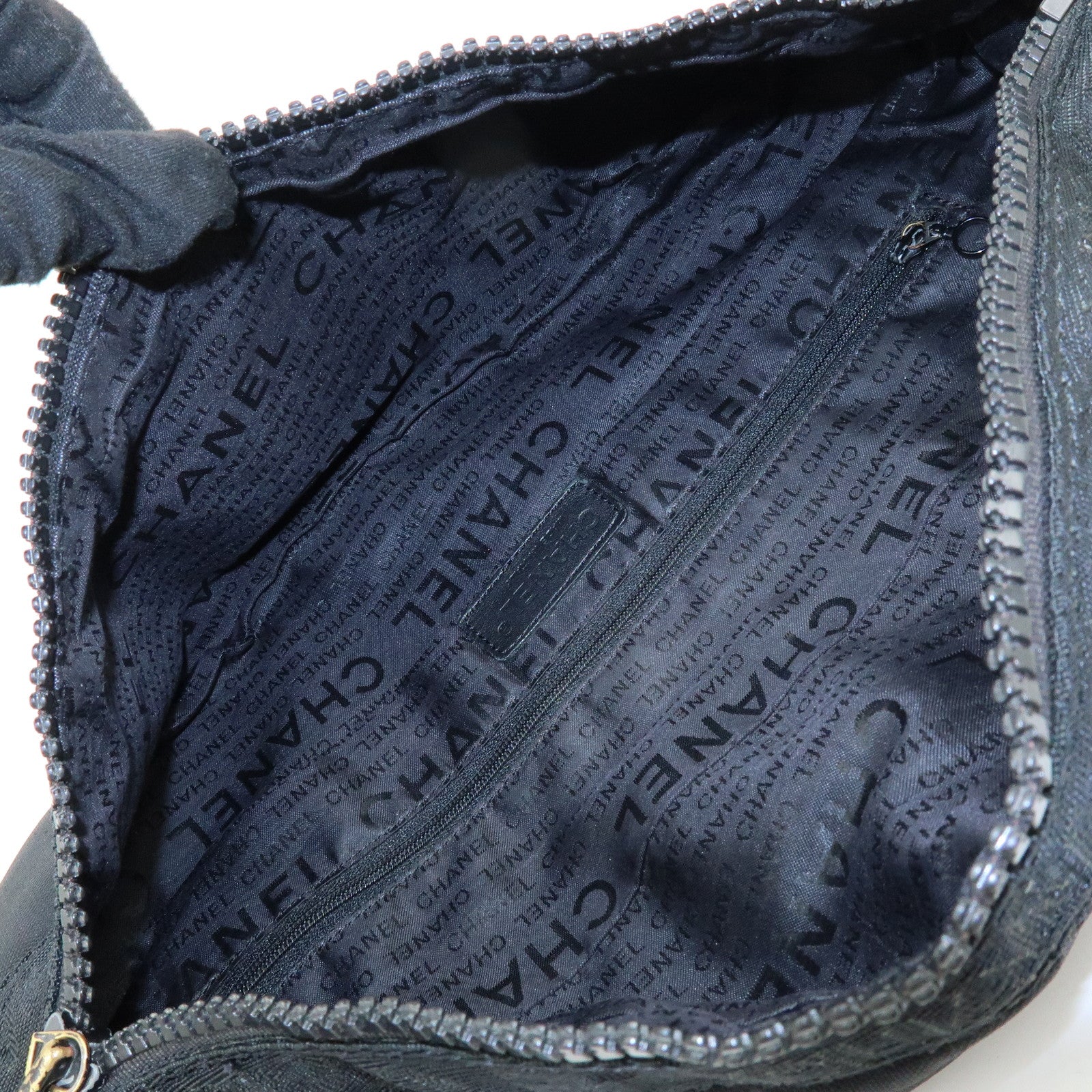 CHANEL Sports Line Nylon Banana Bag Waist Bag Crossbody Bag Black