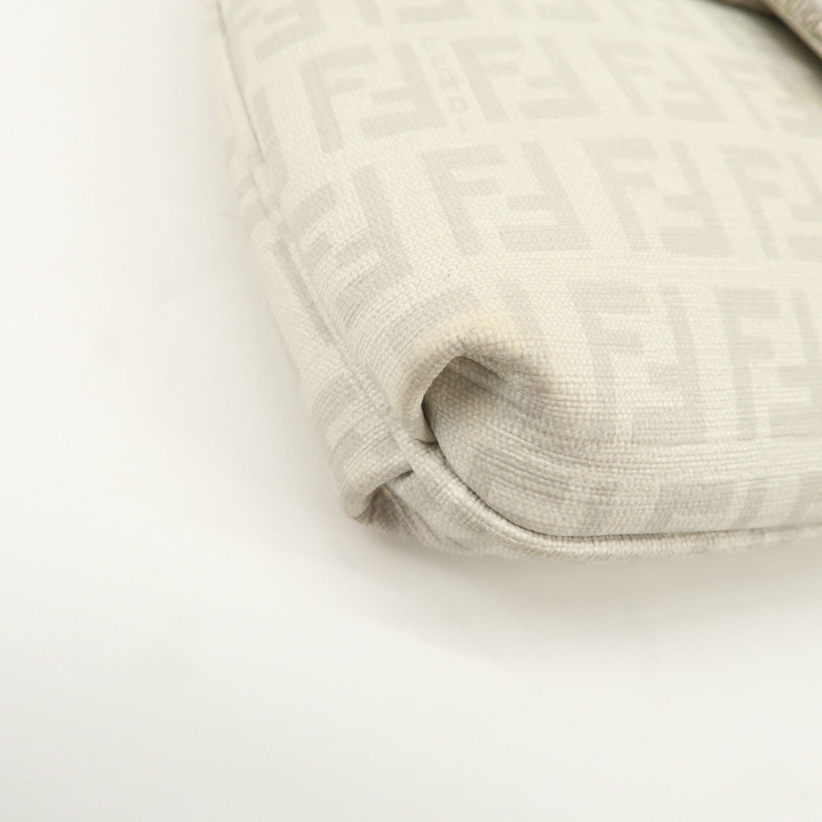 FENDI Zucchino PVC Leather Shoulder Bag Crossbody Bag White 8BT075