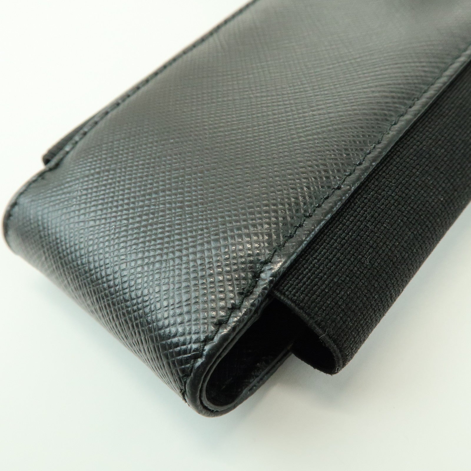 PRADA Triangle Logo Saffiano Leather Nylon Phone Case 1ZT019