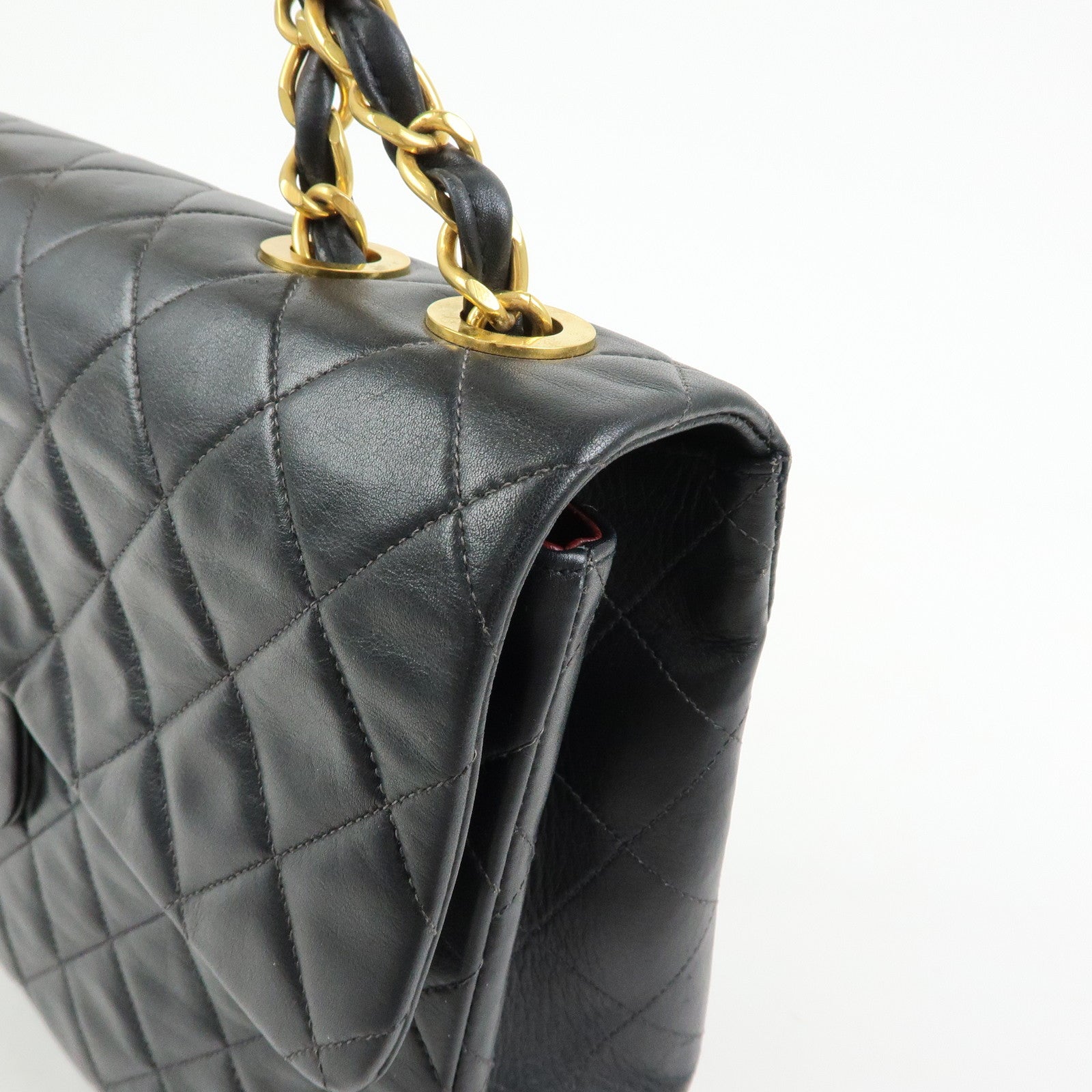 CHANEL Jumbo Matelasse 34 Lamb Skin Shoulder Bag Black A01094
