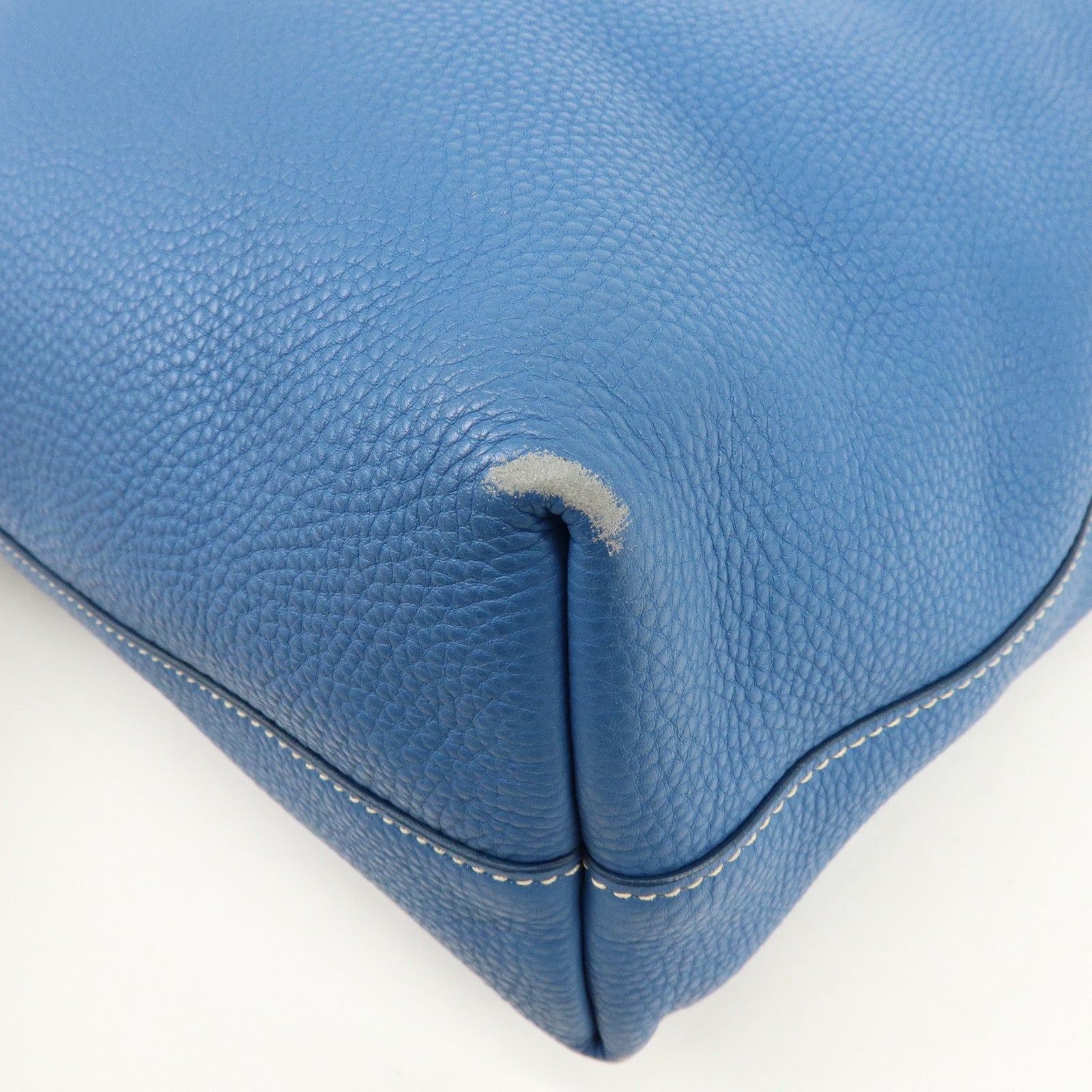 PRADA Leather 2Way Tote Bag Shoulder Bag Hand Bag Blue BN1713