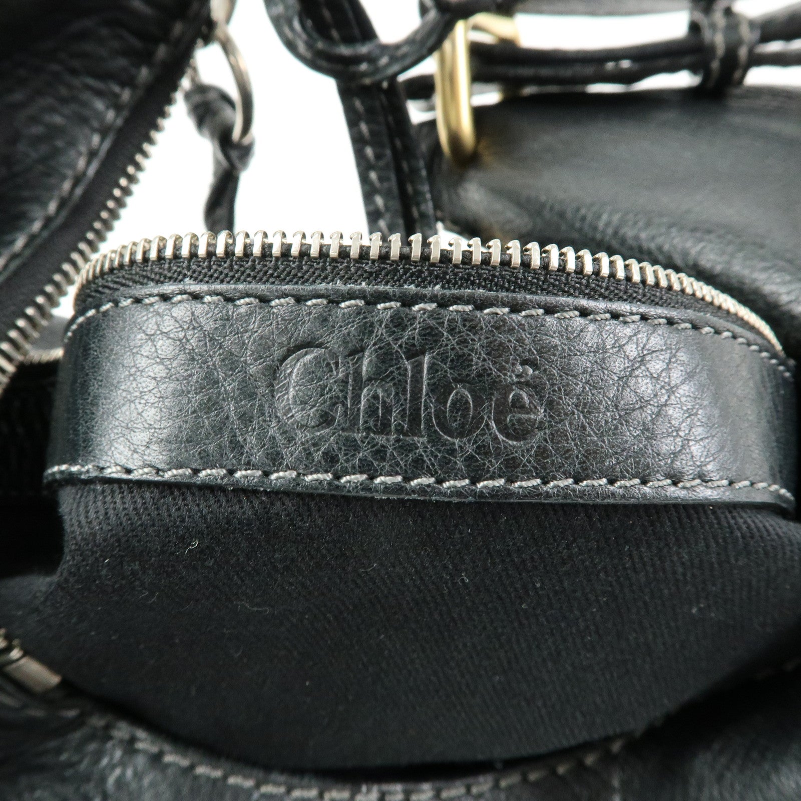 Chloe Paddington Leather Shoulder Bag Hand Bag Black