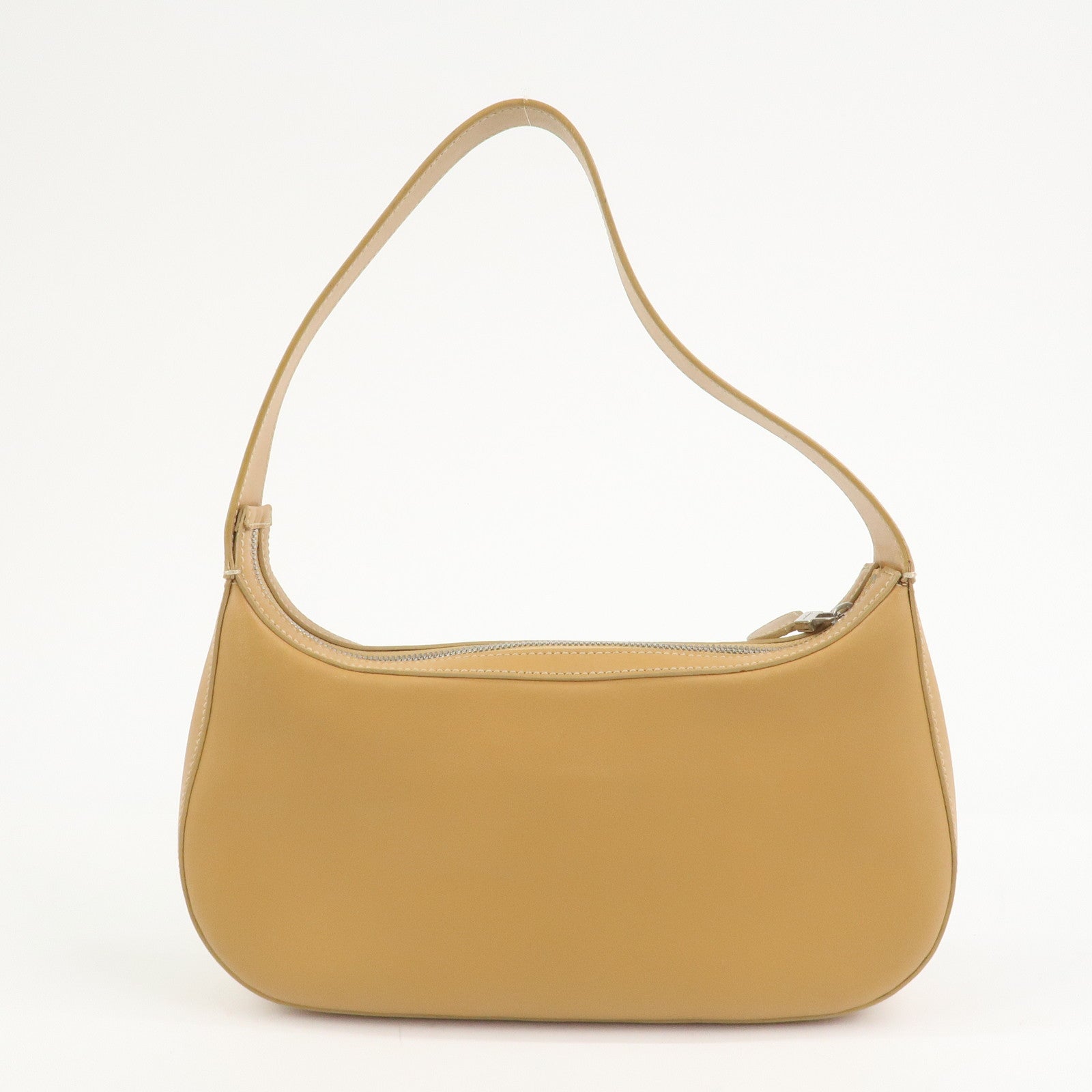 Ferragamo Gancini Leather Shoulder Bag Hand Bag Light Brown