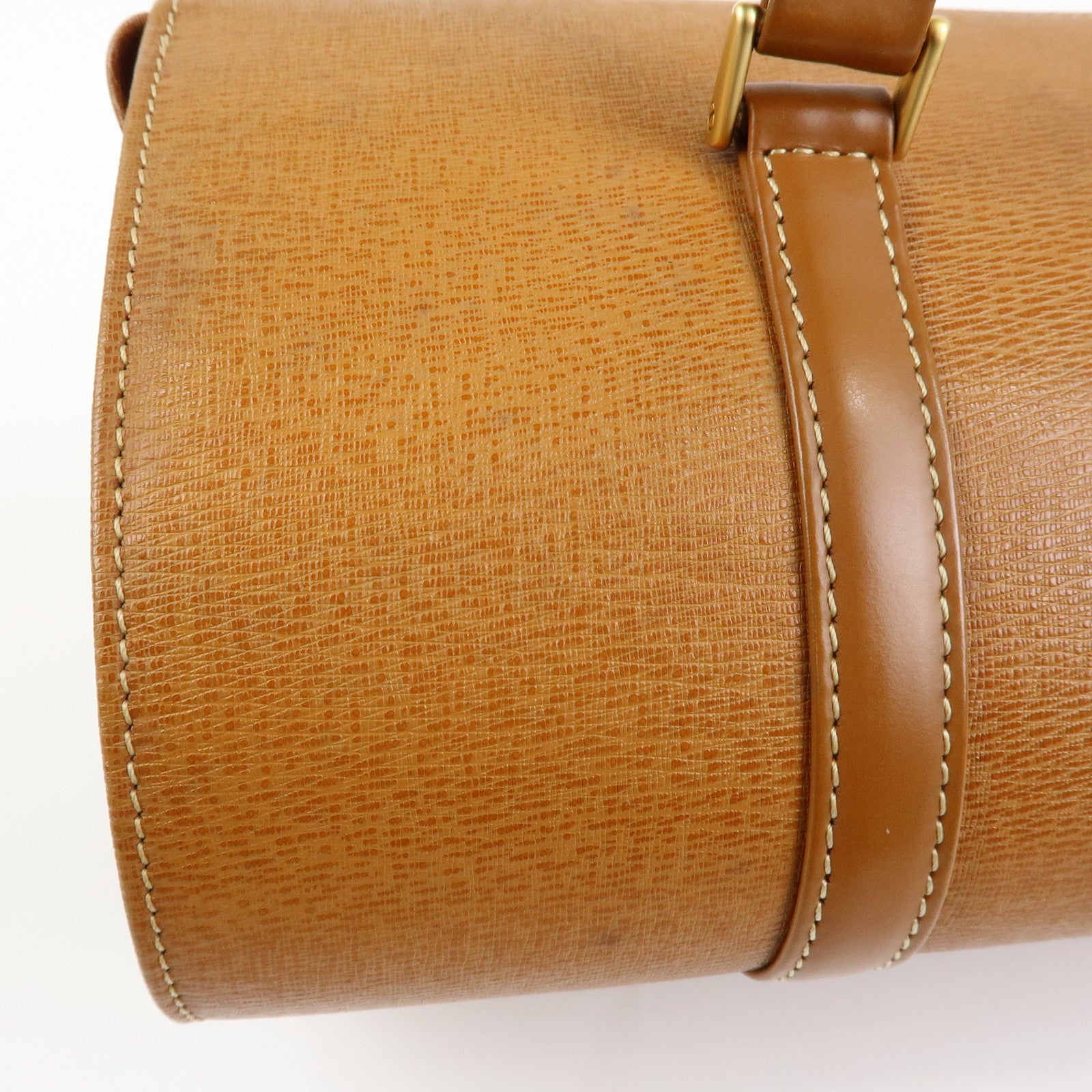 BURBERRY Logo Leather Hand Bag Tote Bag Brown