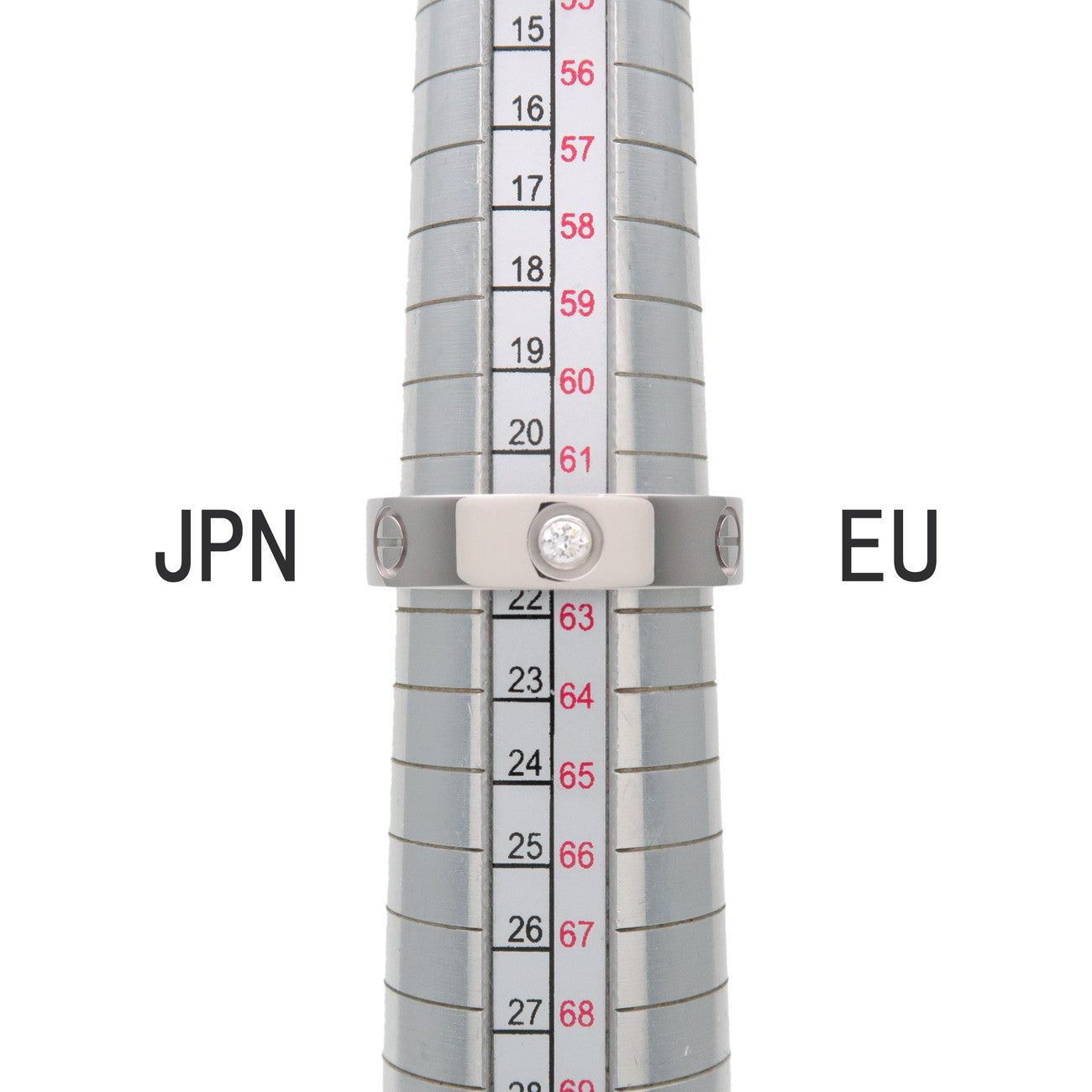 Cartier Love 3P Diamond Ring K18 750WG White Gold #62 US10 EU62