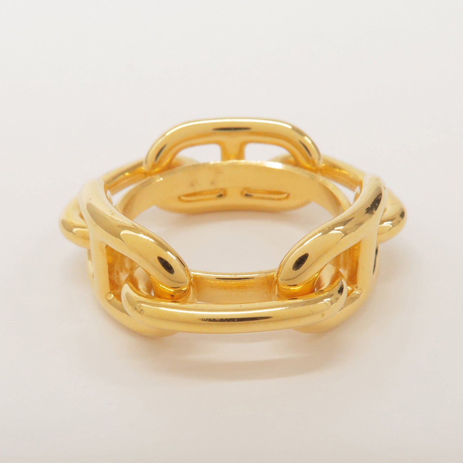 HERMES Metal Chaine d’Ancre Scarf Ring Gold