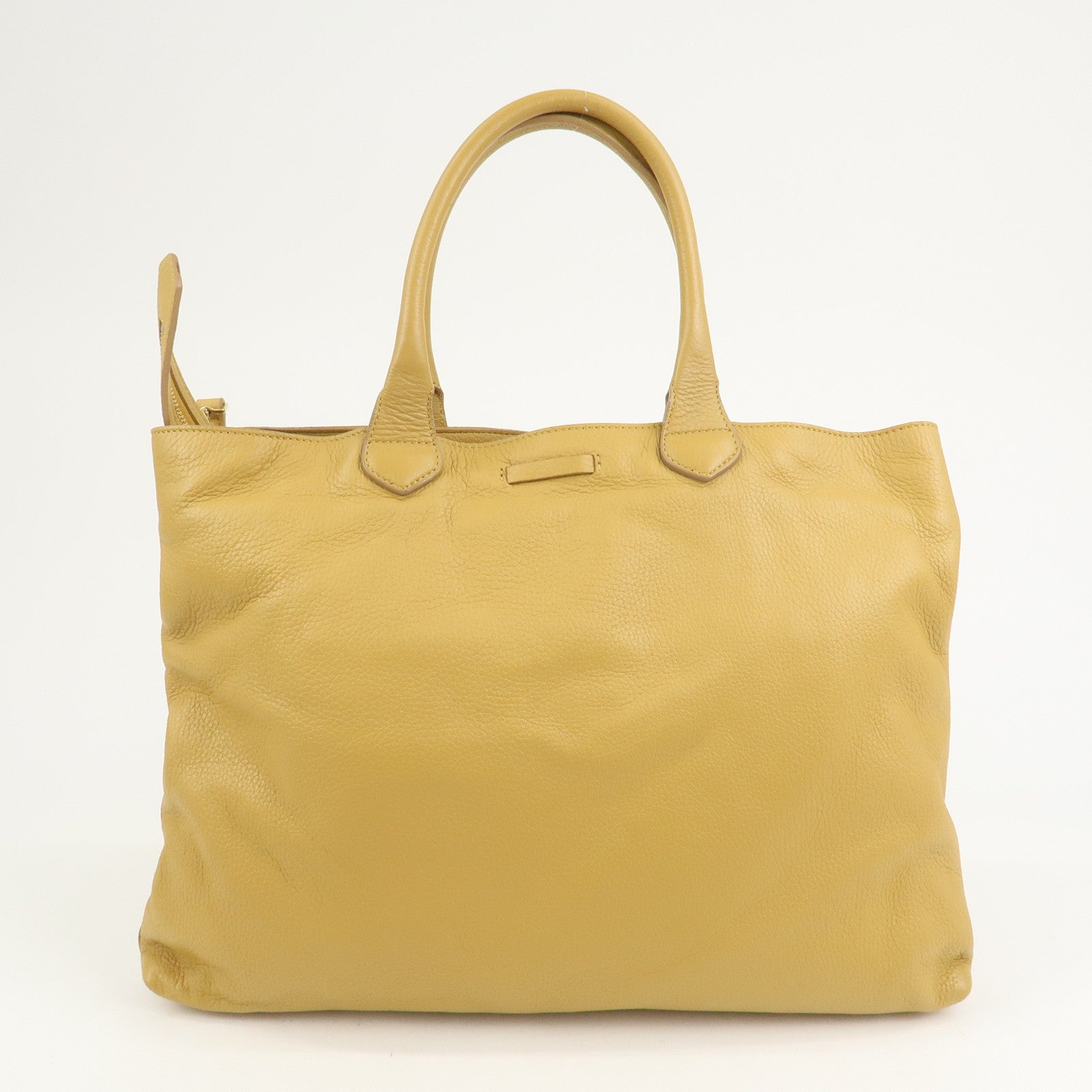 BURBERRY Logo Leather 2Way Bag Shoulder Hand Bag Mustard