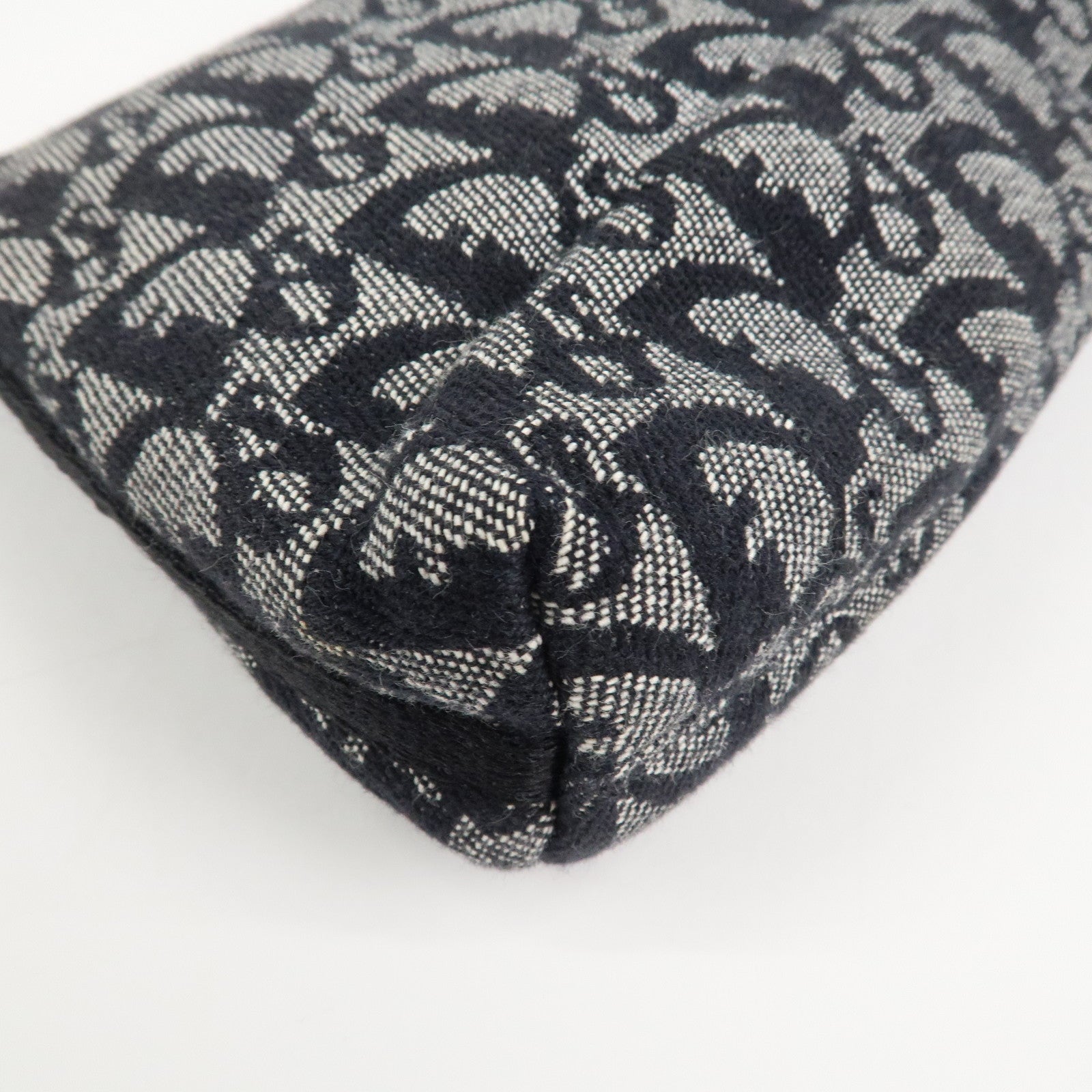 Christian Dior Trotter Canvas Accessory Pouch Hand Bag Navy