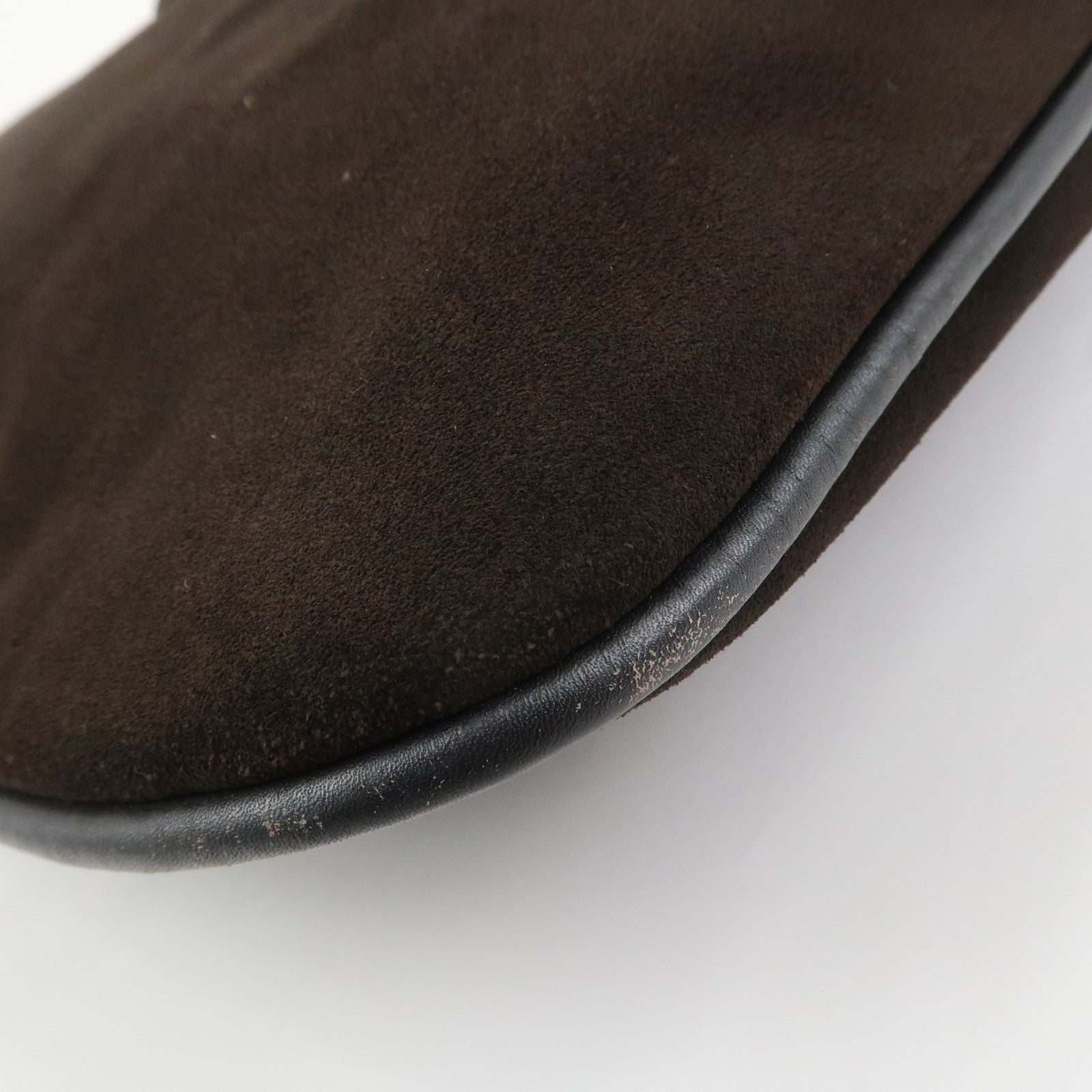 GUCCI Suede Leather Shoulder Bag Dark Brown 001・4030